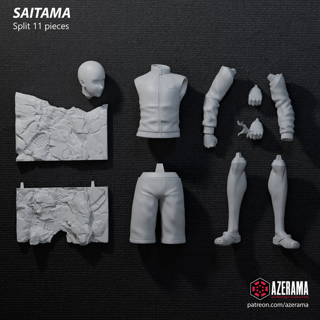 Saitama and Tatsumaki (One Punch Man) resin figure by Azerama — studio render 6
