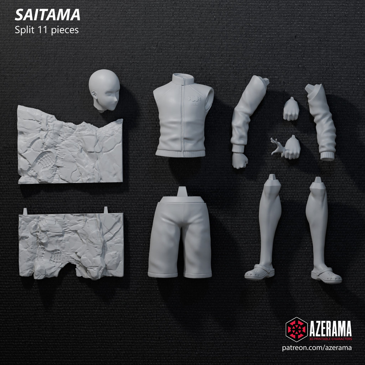 Saitama and Tatsumaki (One Punch Man) resin figure by Azerama — studio render 6