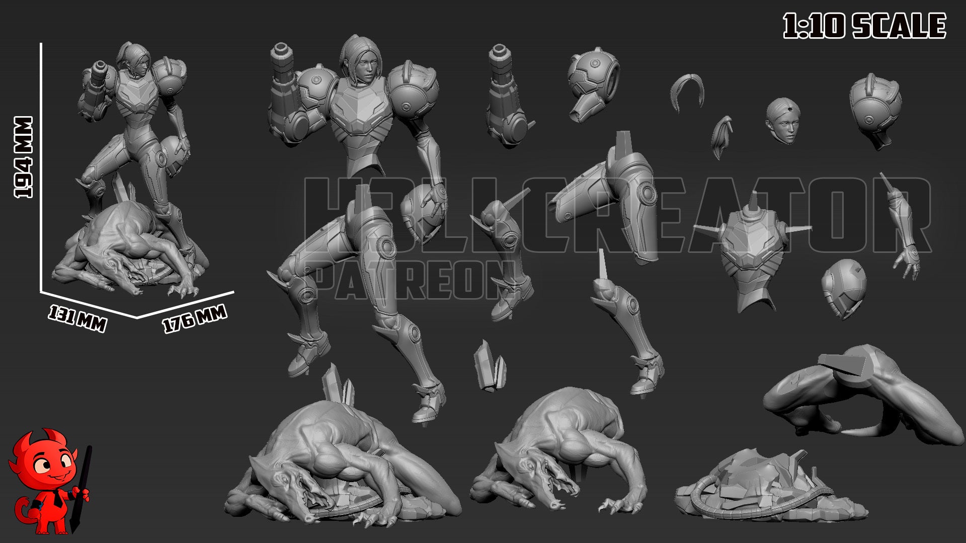 Samus Aran (Metroid) resin figure by h3LLcreator — studio render 10