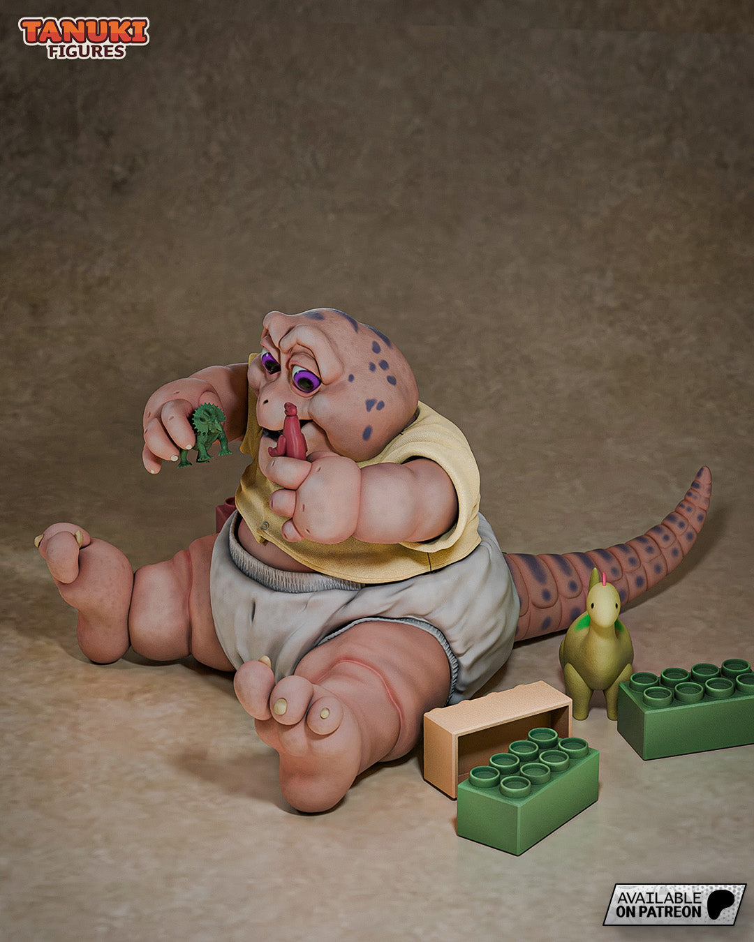 Baby Sinclair (Dinosaurs) resin figure by Tanuki Figures — studio render 5