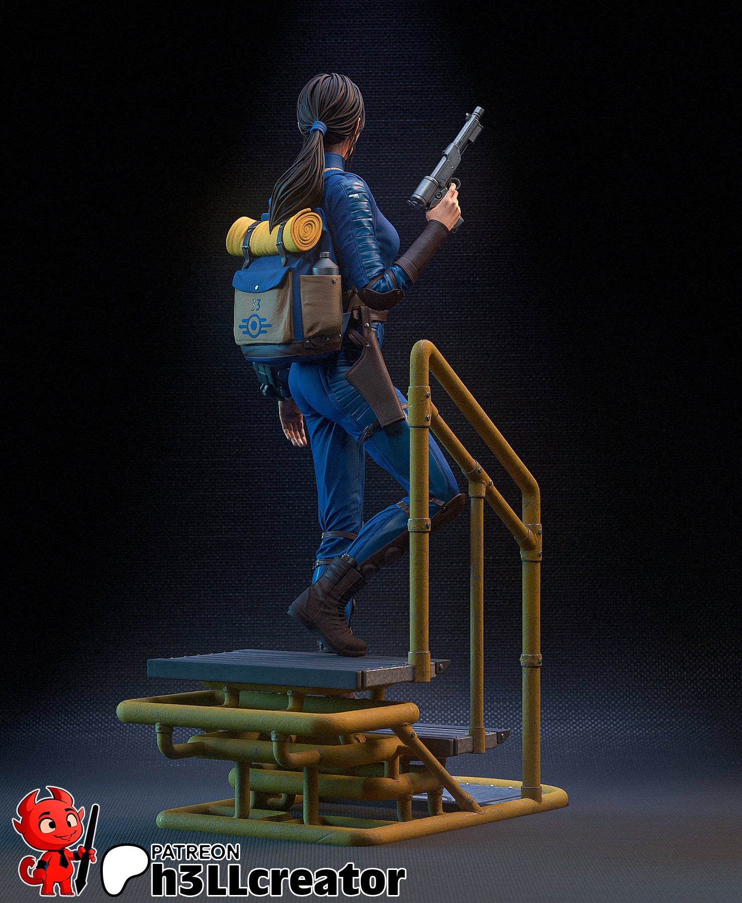Lucy MacLean (Fallout) resin figure by h3LLcreator — studio render 7