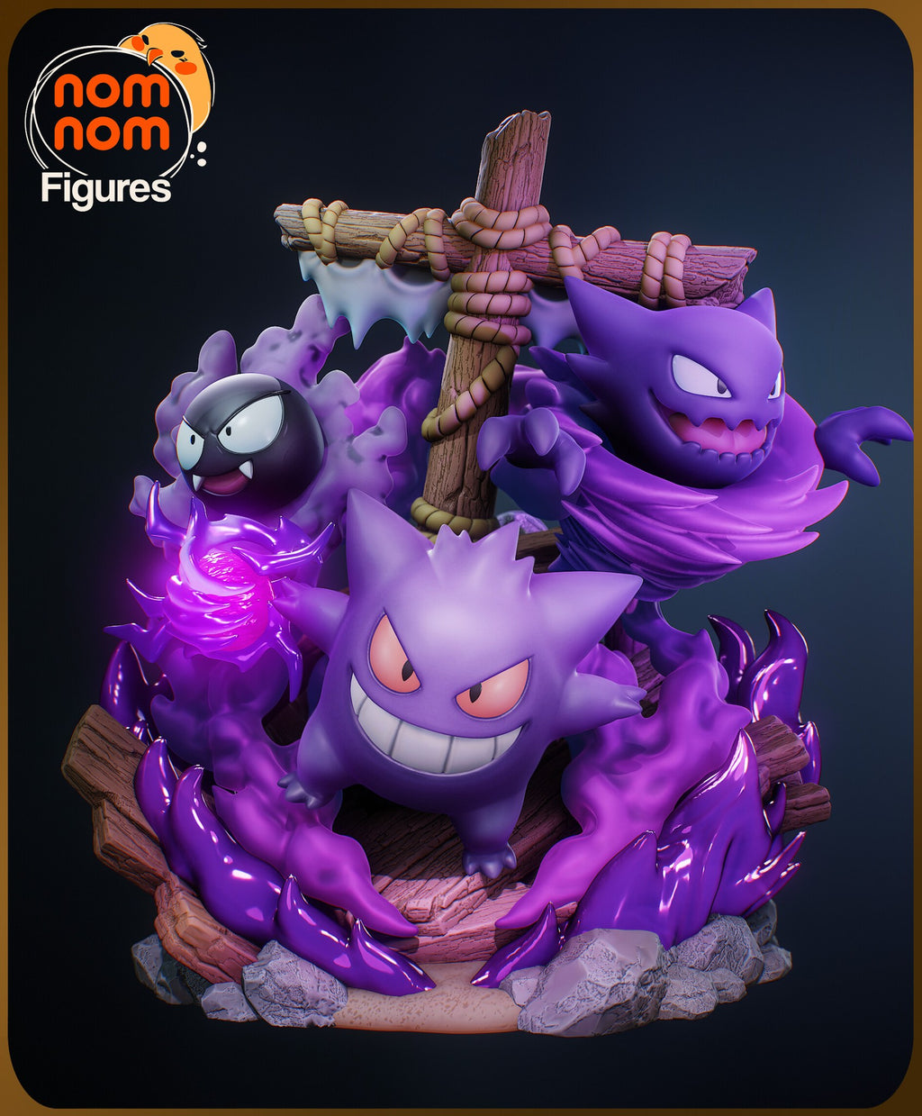 Ghost Pokemon Diorama Chibi resin figure by NomNom Figures — studio preview 1