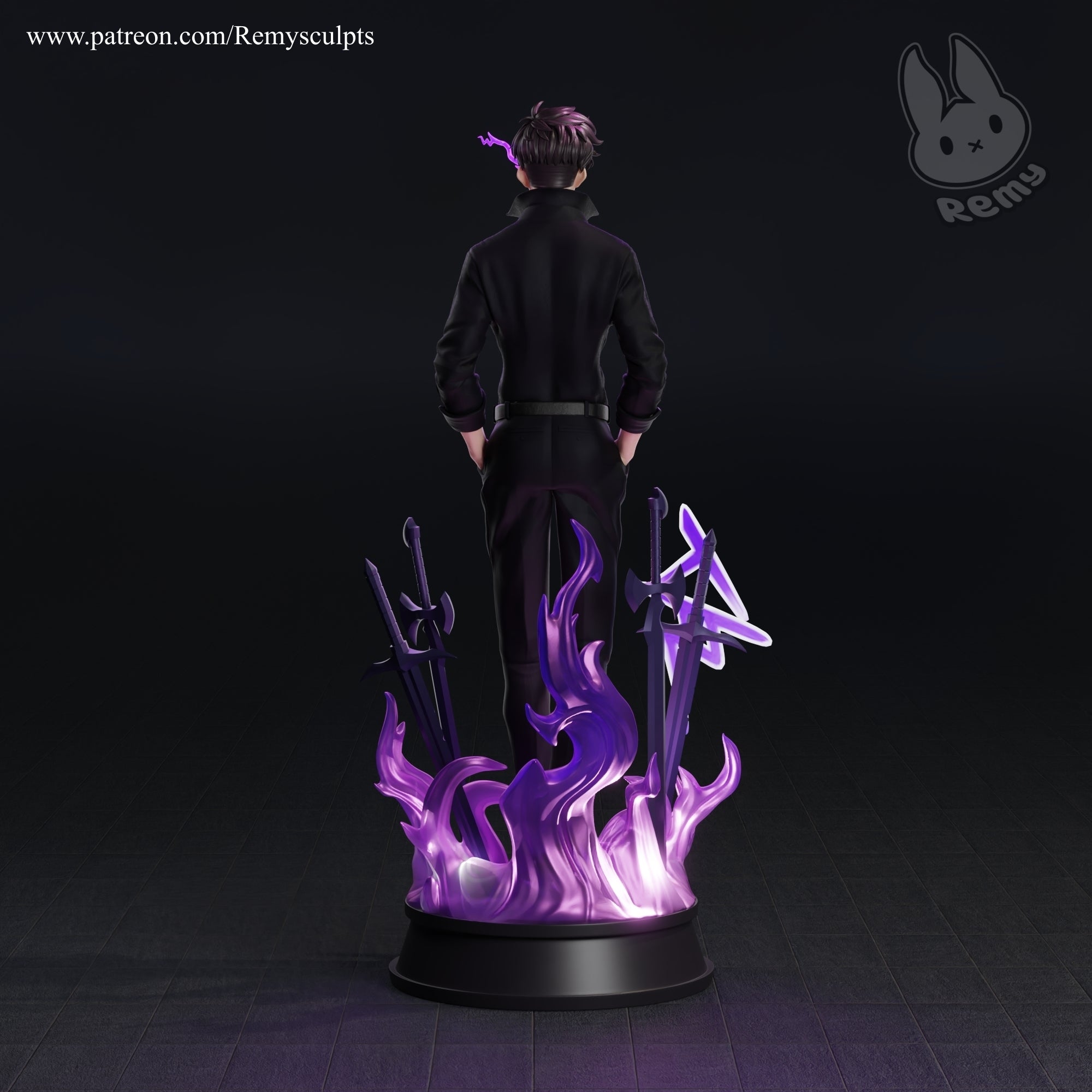 Sung Jin-Woo (Solo Leveling) resin figure by RemyJF — studio render 3