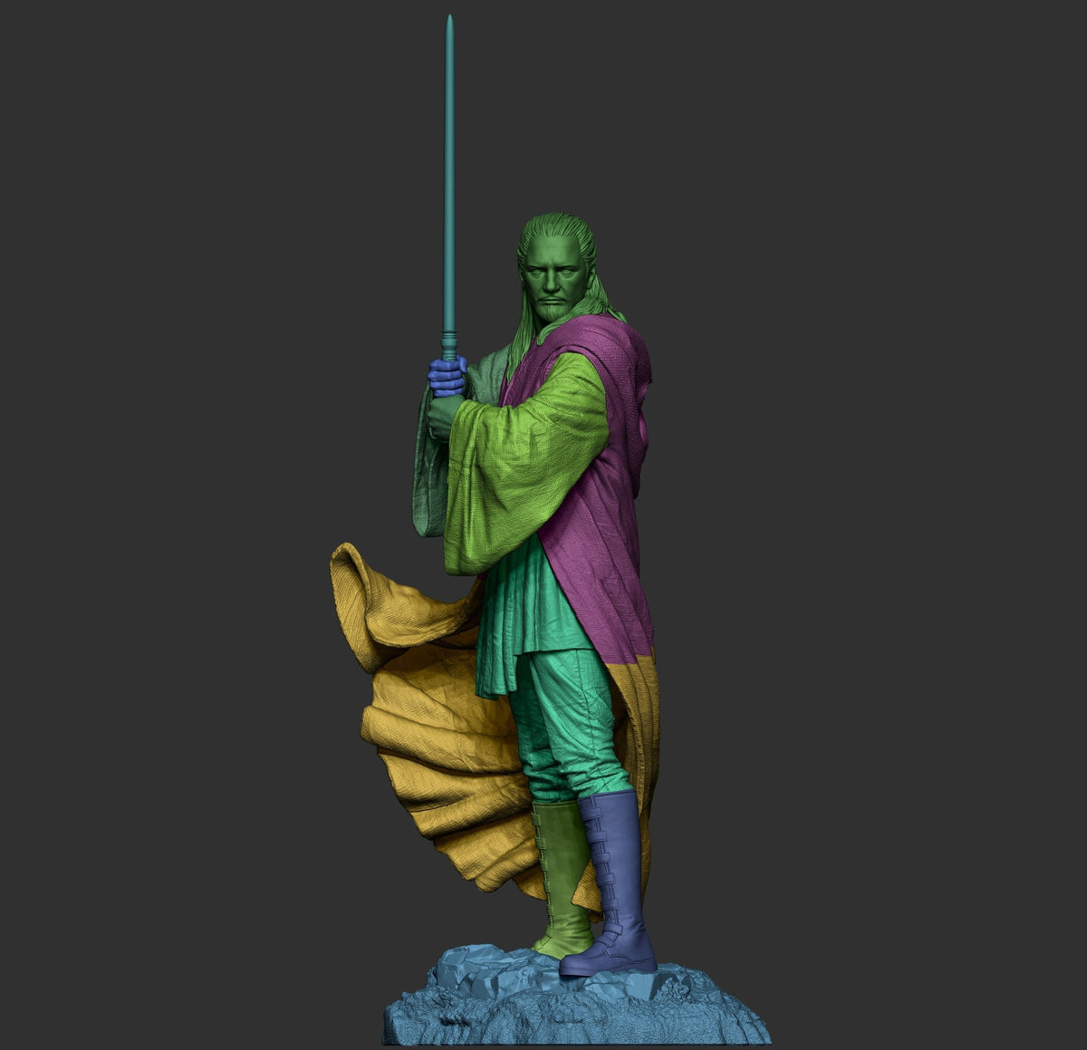 Qui-Gon Jinn (Star Wars) resin figure by CA 3D Studios — studio render 5