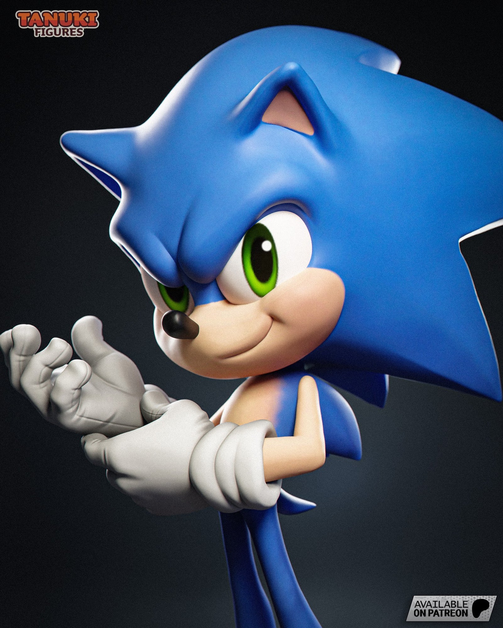 Sonic the Hedgehog (Sonic) resin figure by Tanuki Figures — studio render 1