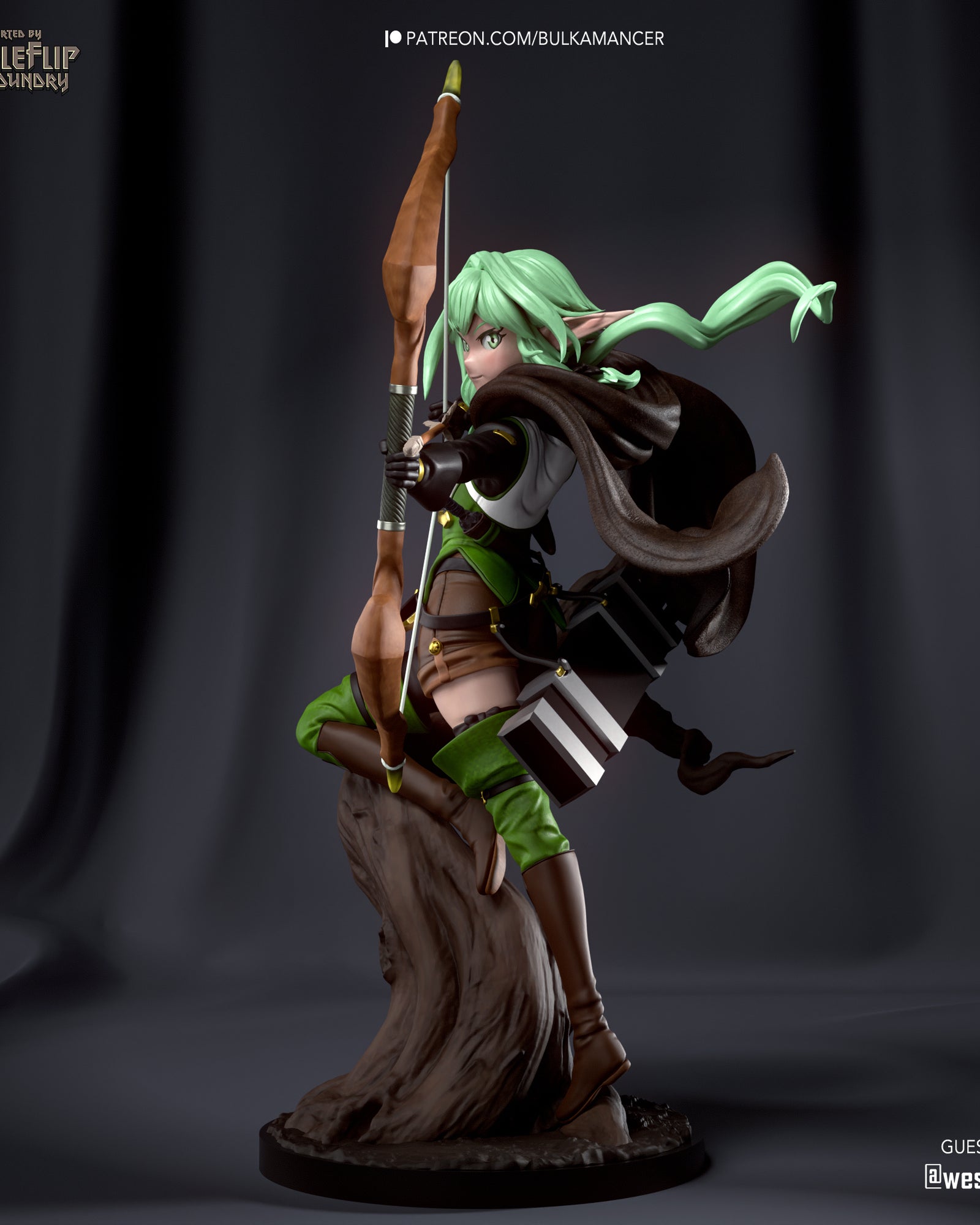 High-Elf Archer (Goblin Slayer) resin figure by Bulkamancer — studio render 4