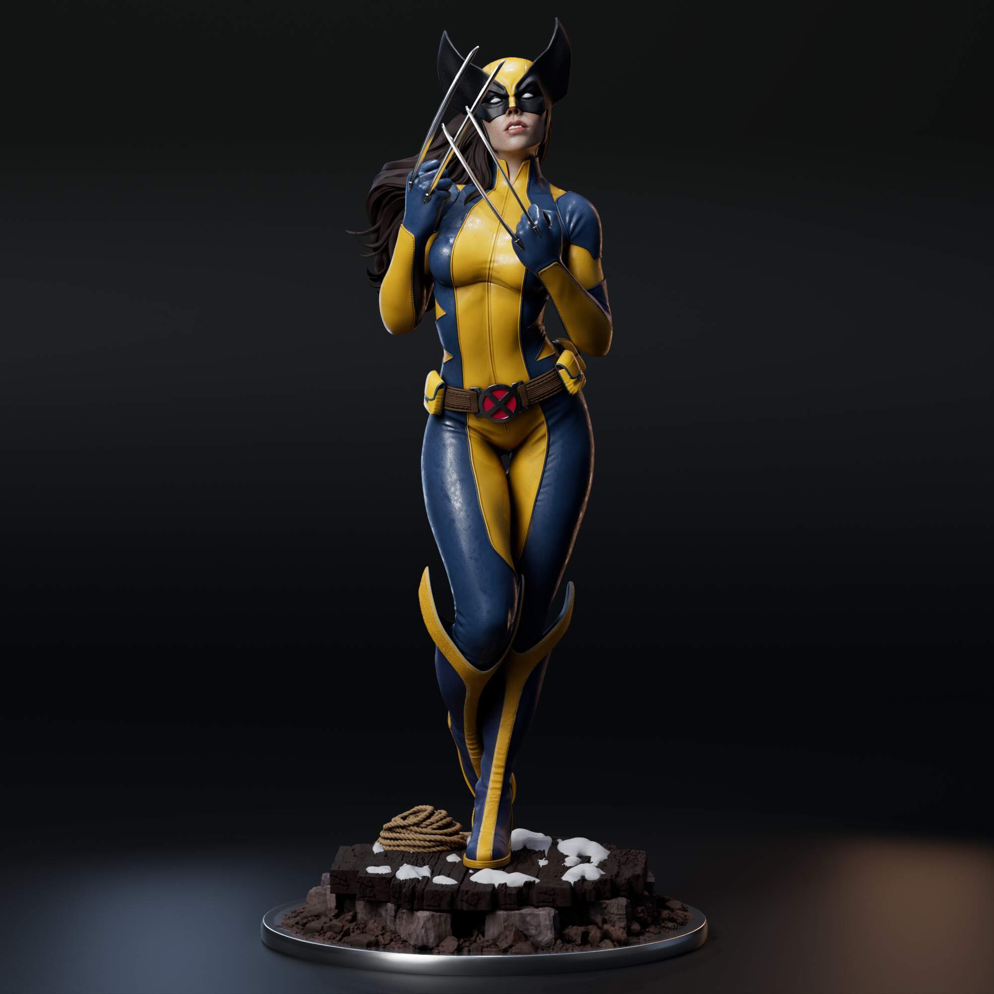 Laura Kinney (Marvel) resin figure by Abe3D — studio render 8