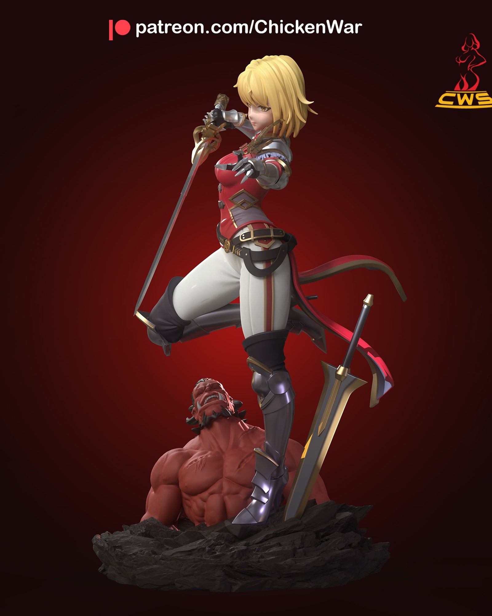 Cha Hae-In (Solo Leveling) resin figure by CW Studio — studio render 3