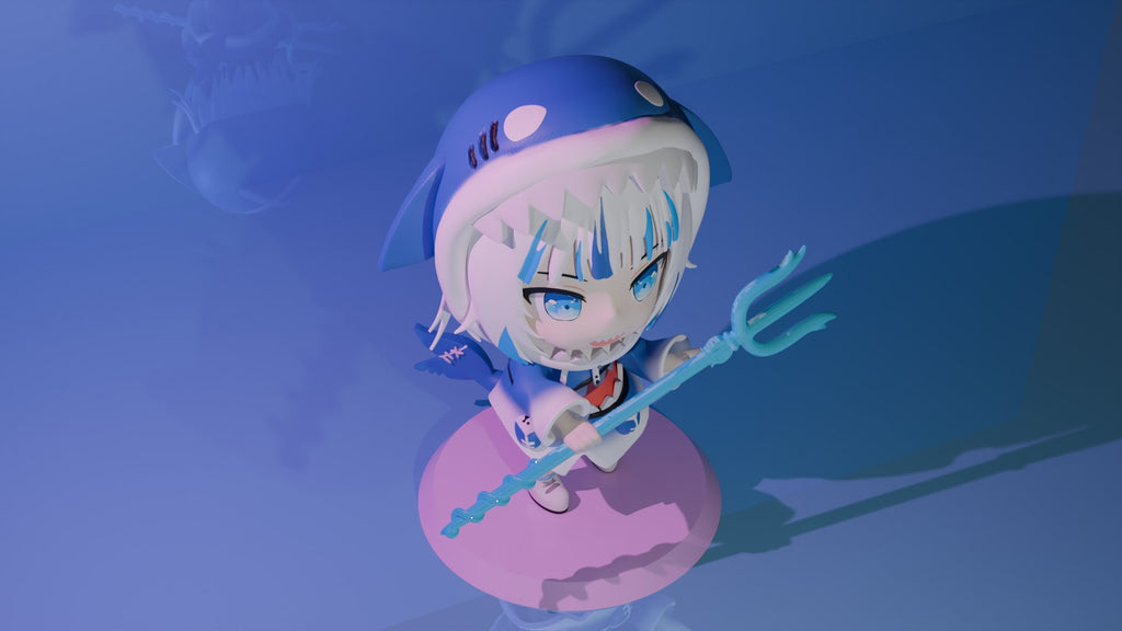 Gawr Gura (Hololive) resin figure by RemyJF — studio render 2