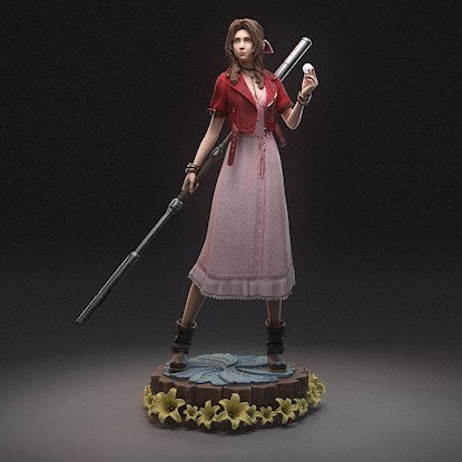 Aerith Gainsborough (Final Fantasy) resin figure by h3LLcreator — studio render 2