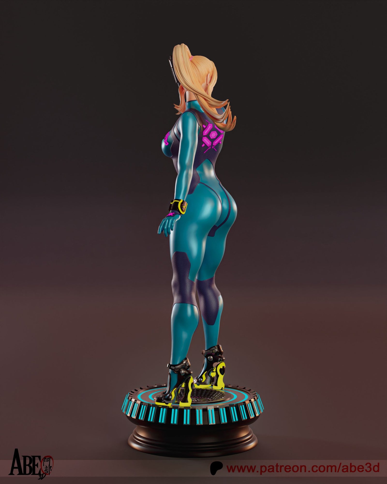Samus Aran (Metroid) resin figure by Abe3D — studio render 4