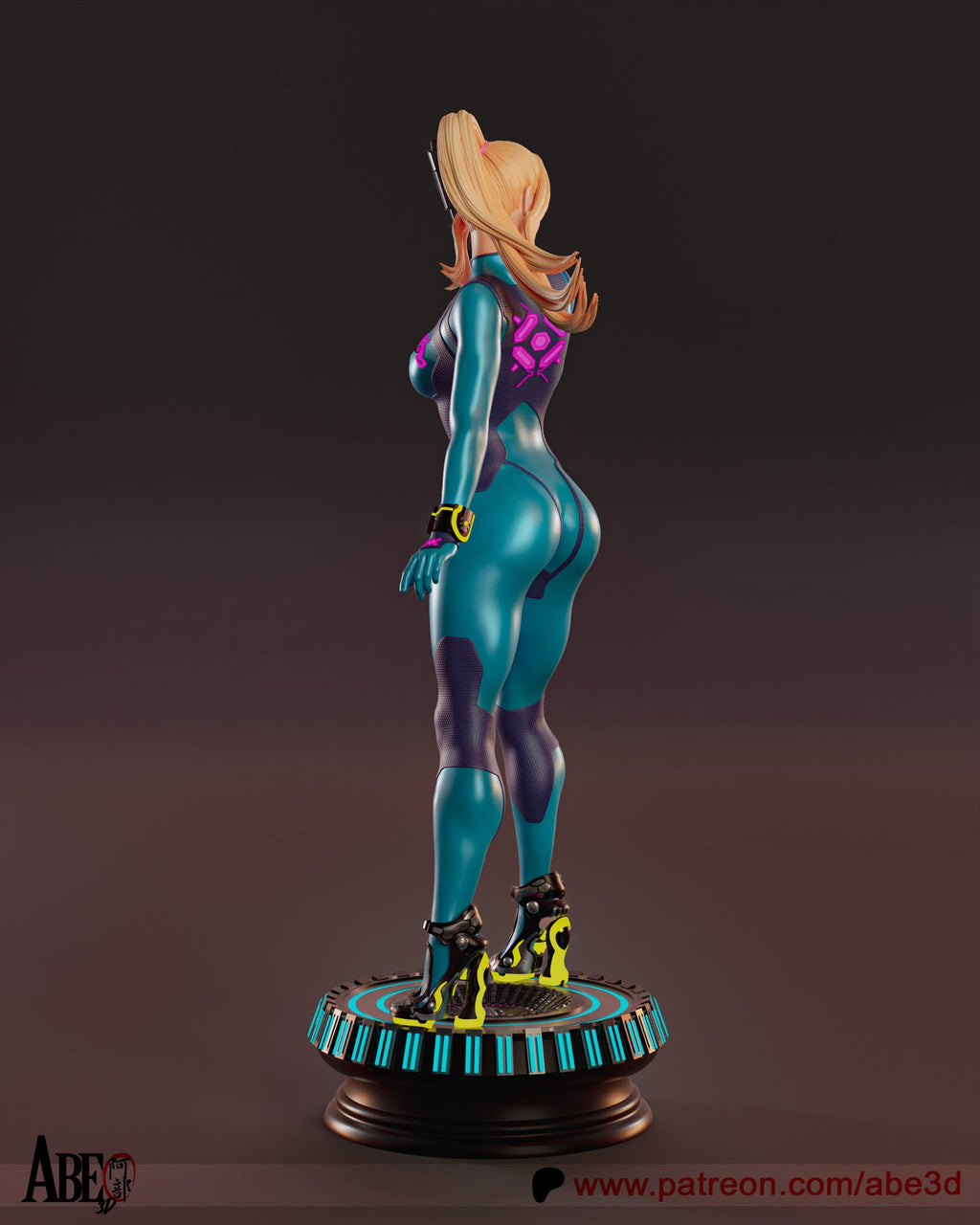 Samus Aran (Metroid) resin figure by Abe3D — studio render 4