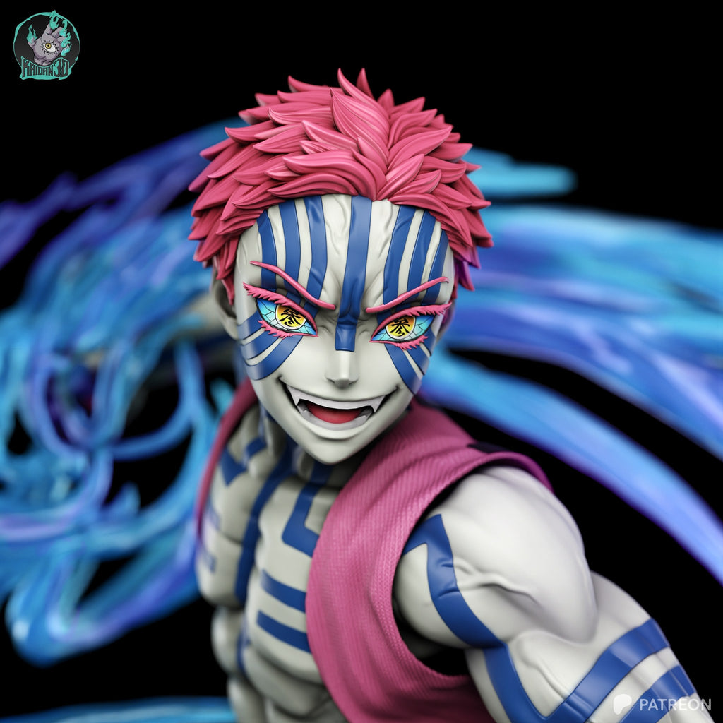 Akaza (Demon Slayer) resin figure by Kaidan 3D — studio render 5