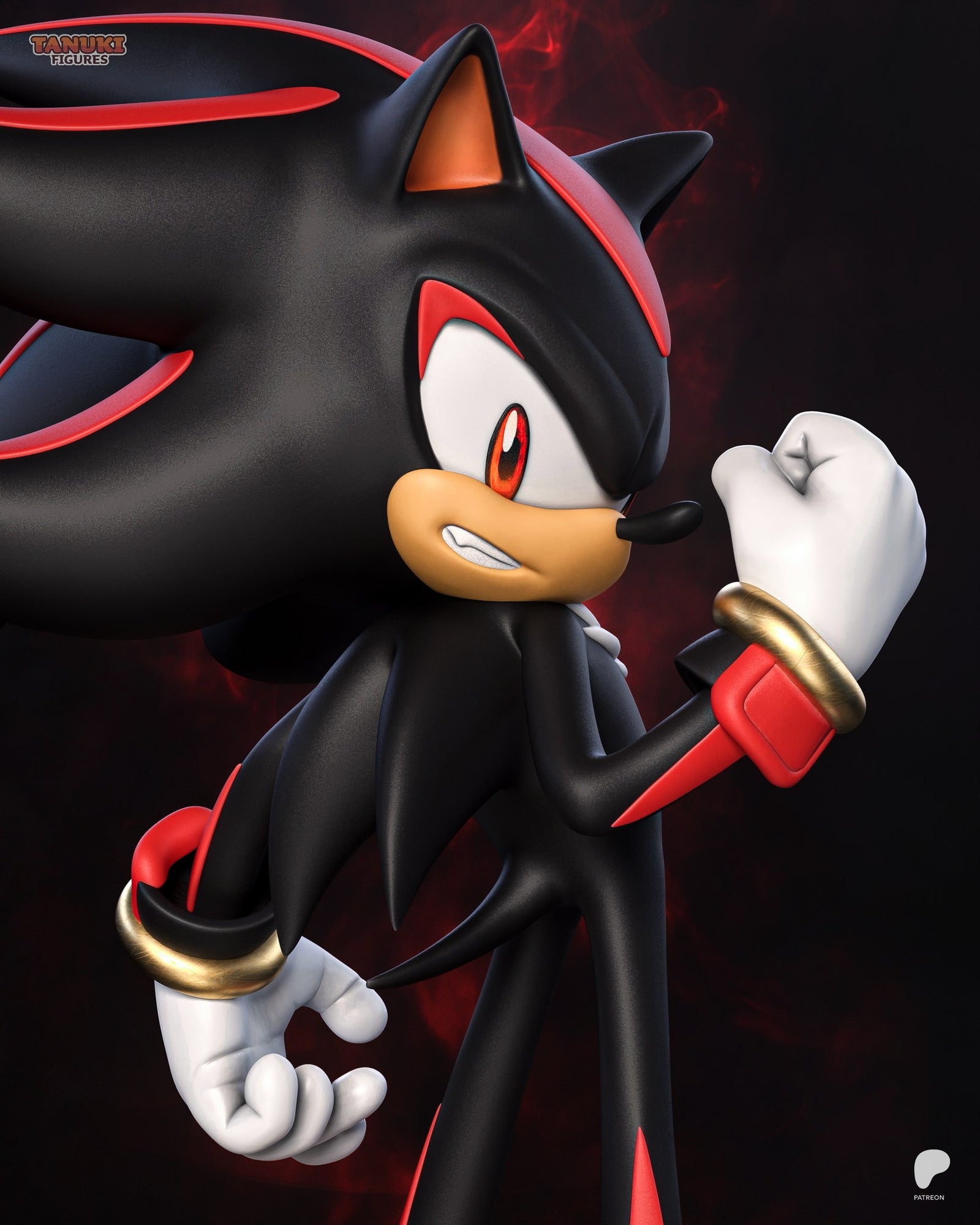Shadow the Hedgehog (Sonic) resin figure by Tanuki Figures — studio render 5