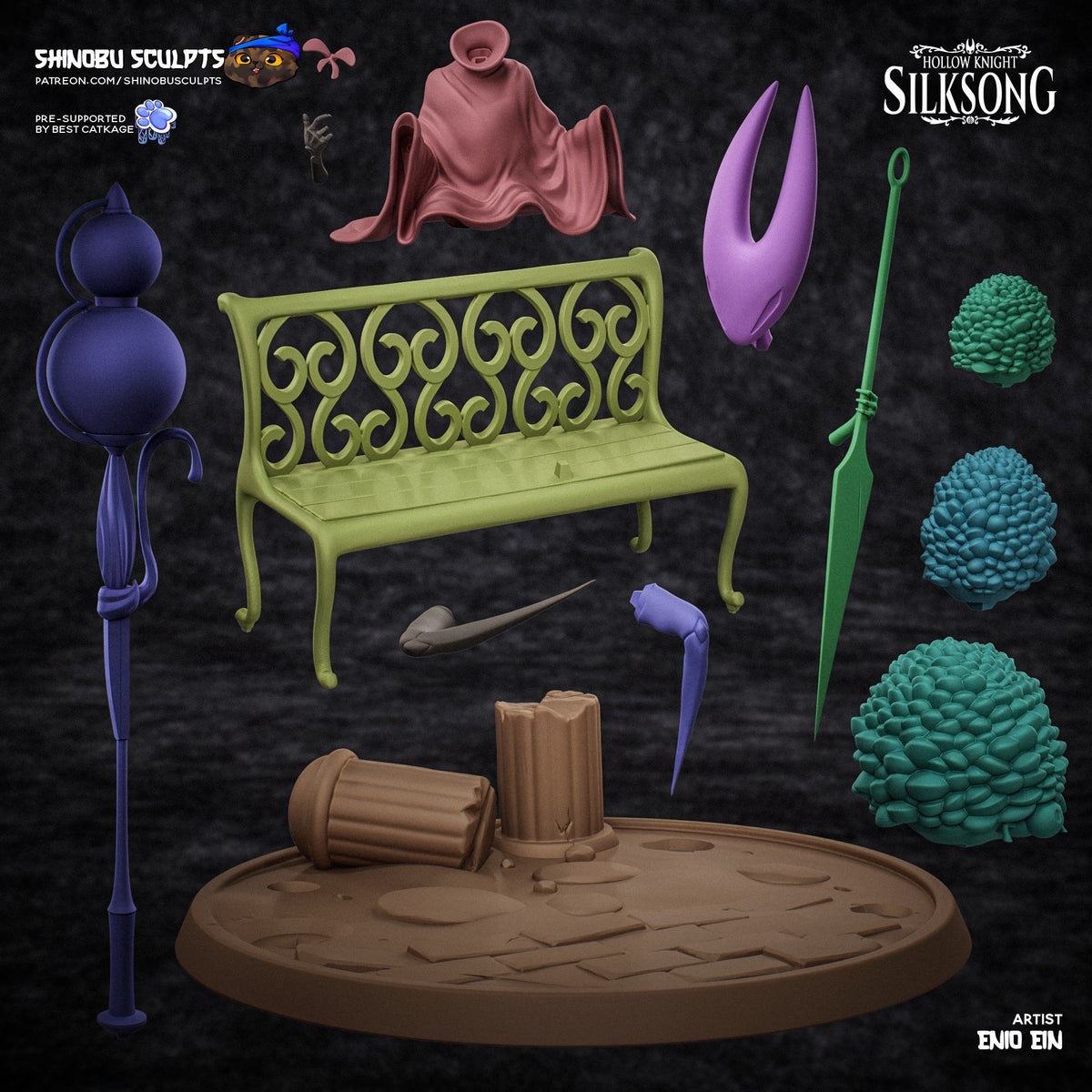 Hornet (Hollow Knight) resin figure by Shinobu Sculpts — studio render 7