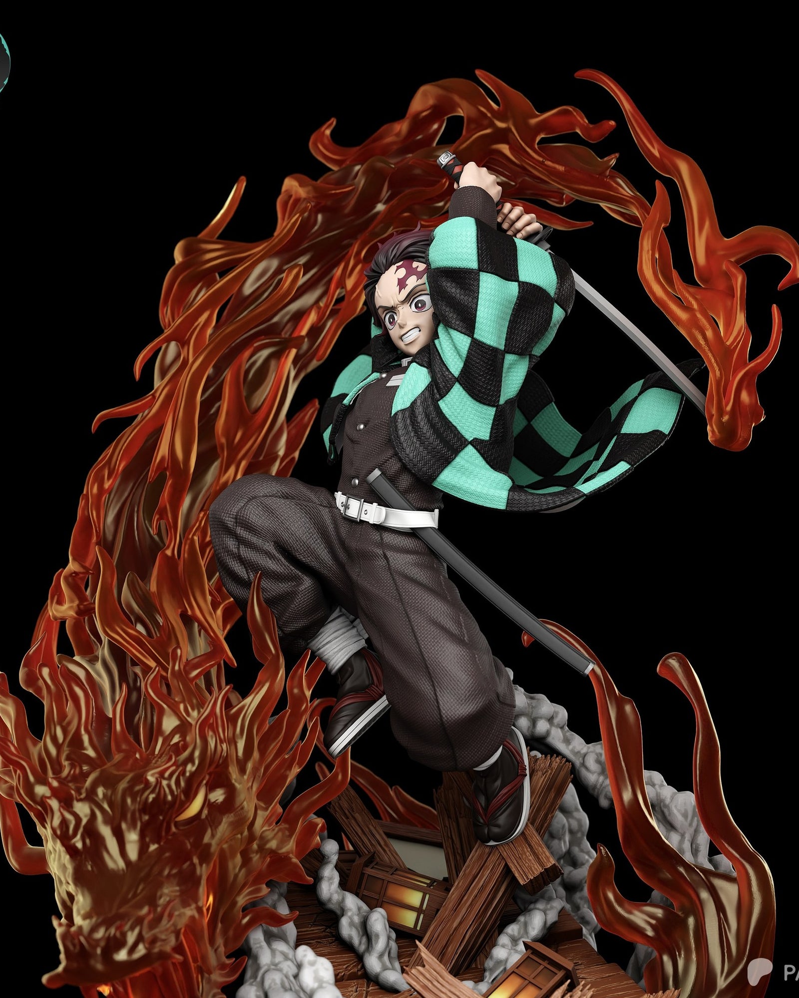 Tanjiro Kamado (Demon Slayer) resin figure by Kaidan 3D — studio render 2