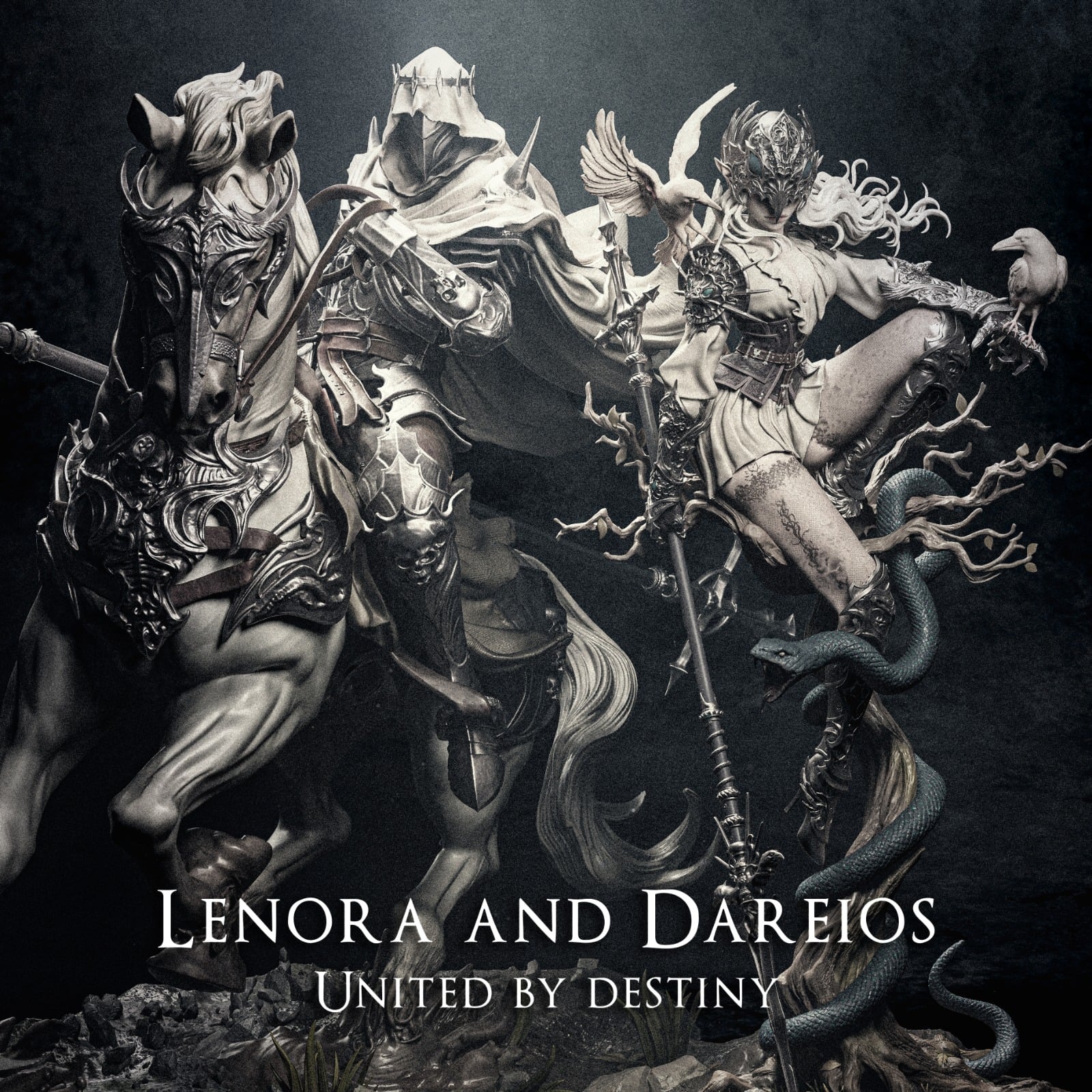 Lenora and Dareios Diorama _Original Characters Diorama resin figure by CA 3D Studios — studio preview 1