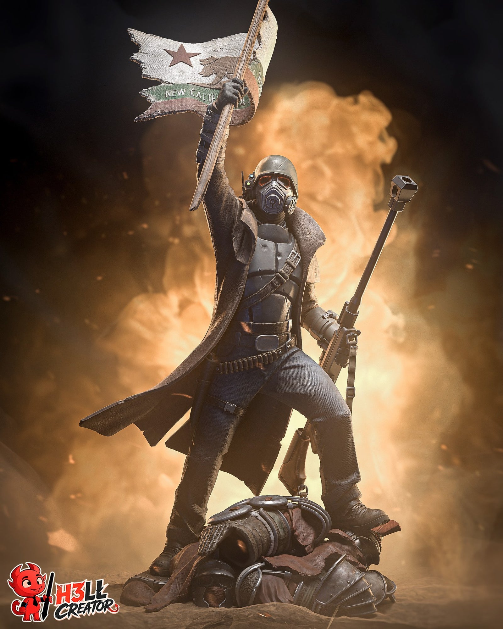 NCR Ranger (Fallout) resin figure by h3LLcreator — studio render 2