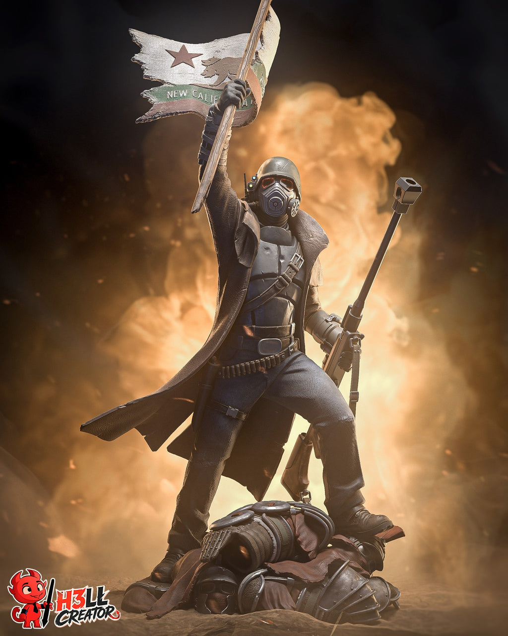 NCR Ranger (Fallout) resin figure by h3LLcreator — studio render 2