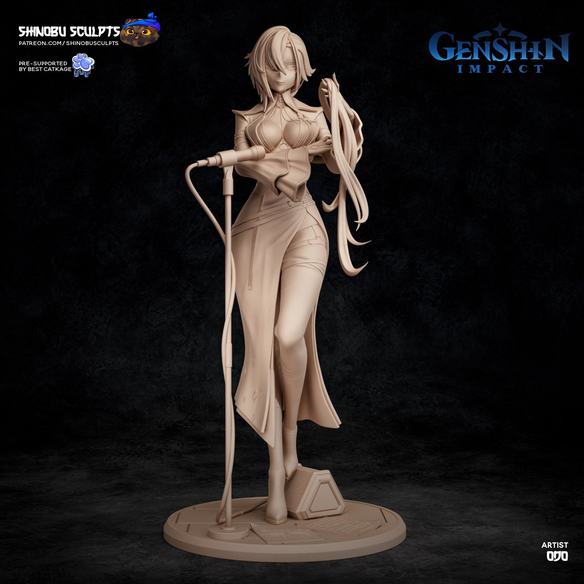 Arlecchino (Genshin Impact) resin figure by Shinobu Sculpts — studio render 5