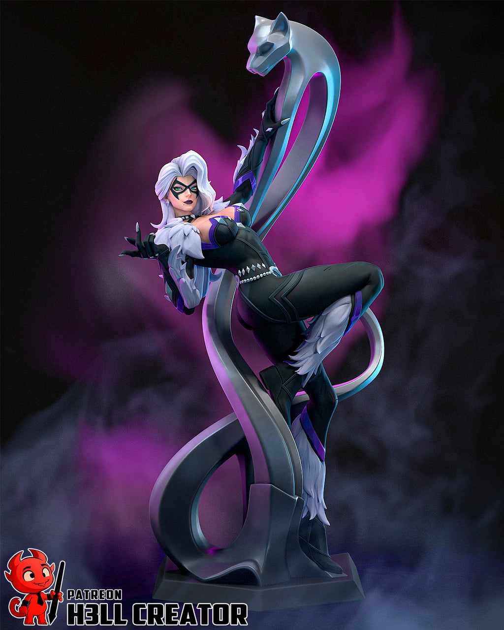 Black Cat (Marvel) resin figure by h3LLcreator — studio render 2