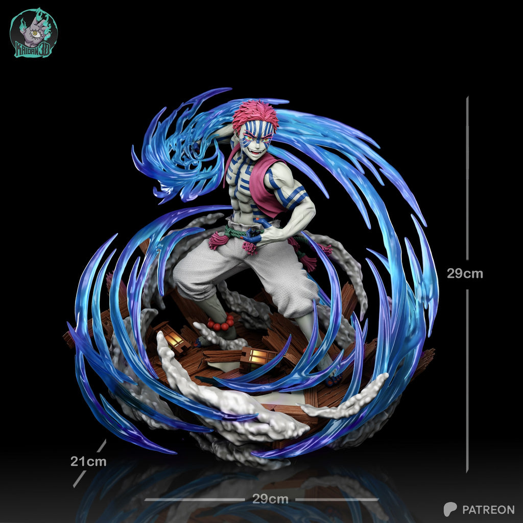 Akaza (Demon Slayer) resin figure by Kaidan 3D — studio render 7