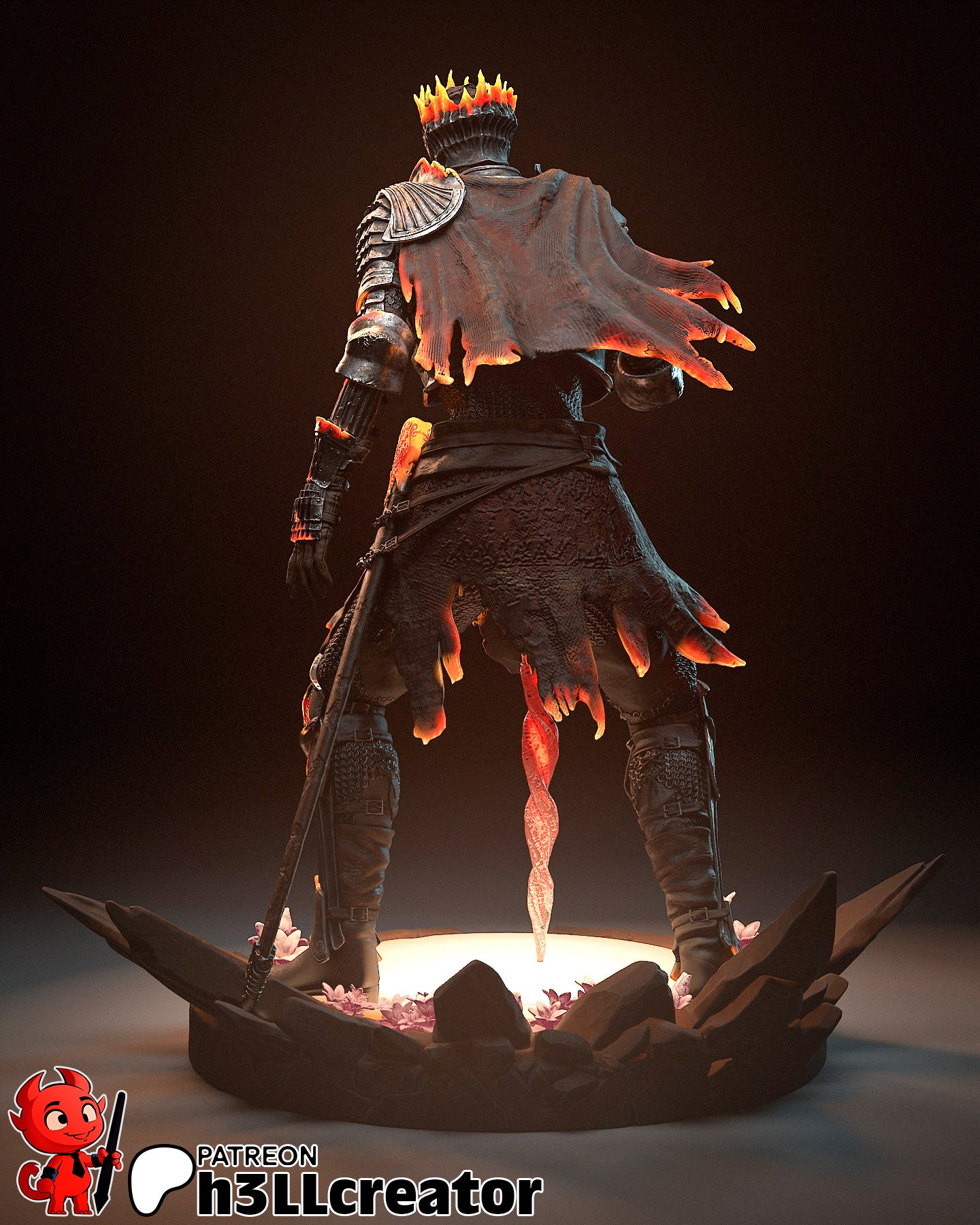 Soul of Cinder (Dark Souls) resin figure by h3LLcreator — studio render 12