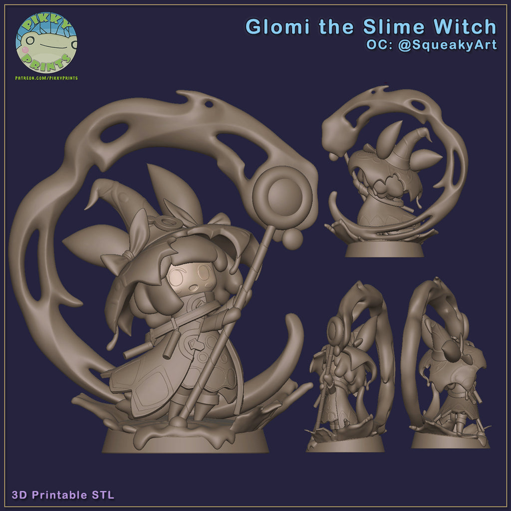 Glomi the Slime Witch (_Original Characters) resin figure by PikkyPrints — studio render 5