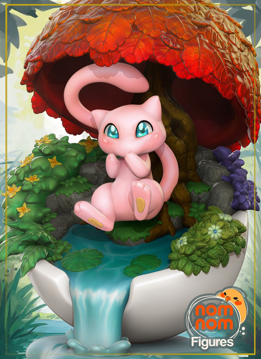 Mew Pokemon Chibi resin figure by NomNom Figures — studio preview 1