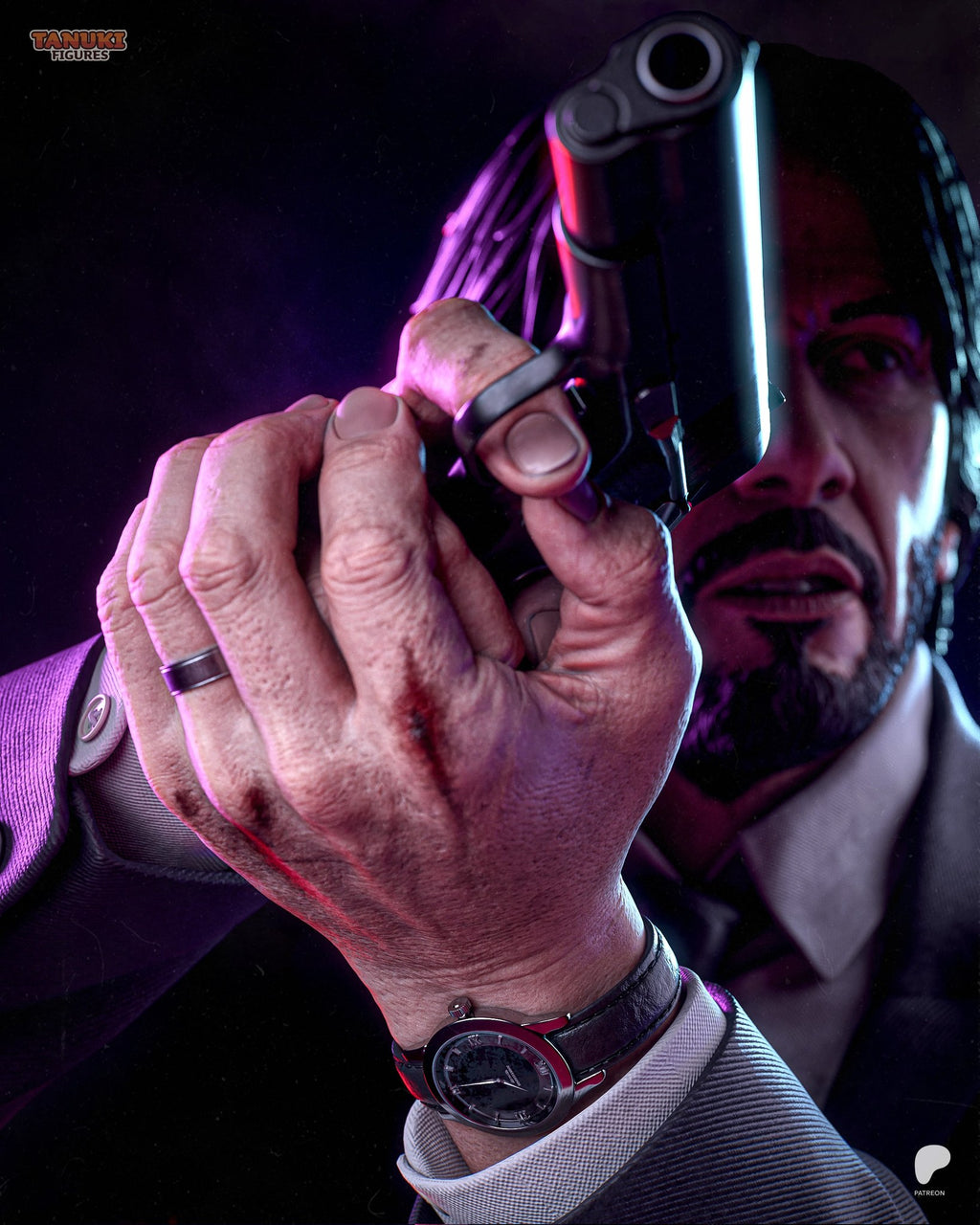 John Wick (John Wick) resin figure by Tanuki Figures — studio render 7