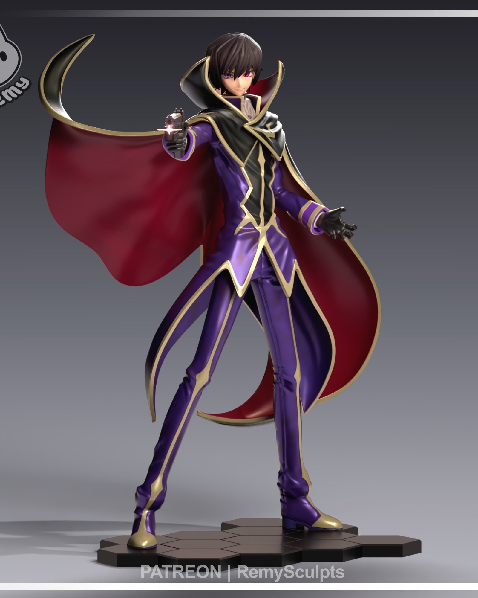 Lelouch Lamperouge (Code Geass) resin figure by RemyJF — studio render 1