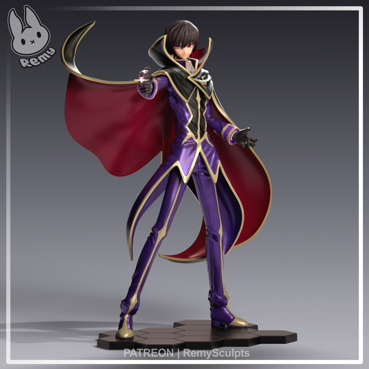 Lelouch Lamperouge (Code Geass) resin figure by RemyJF — studio render 1