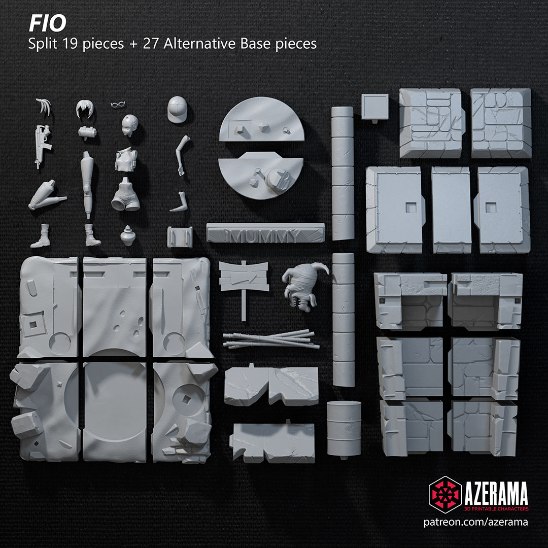Fio Germi (Metal Slug) resin figure by Azerama — studio render 3