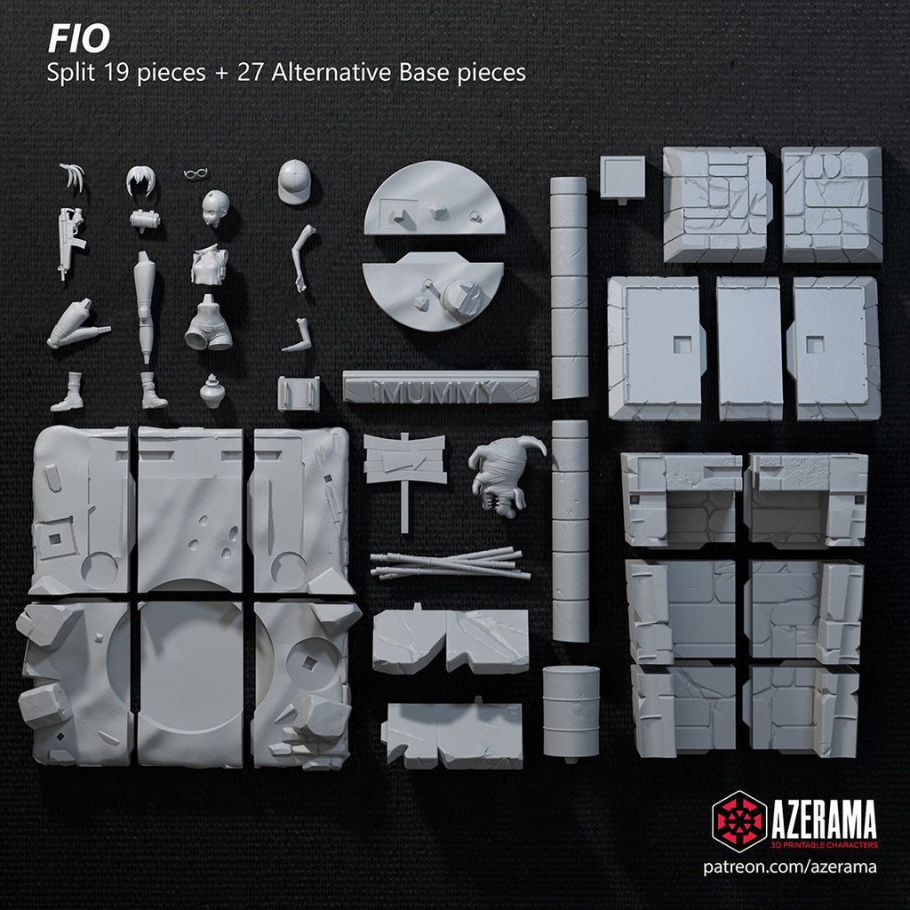 Fio Germi (Metal Slug) resin figure by Azerama — studio render 3