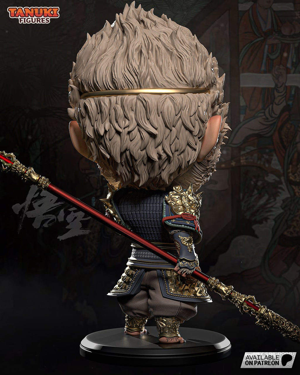 Sun Wukong (Black Myth Wukong) resin figure by Tanuki Figures — studio render 4
