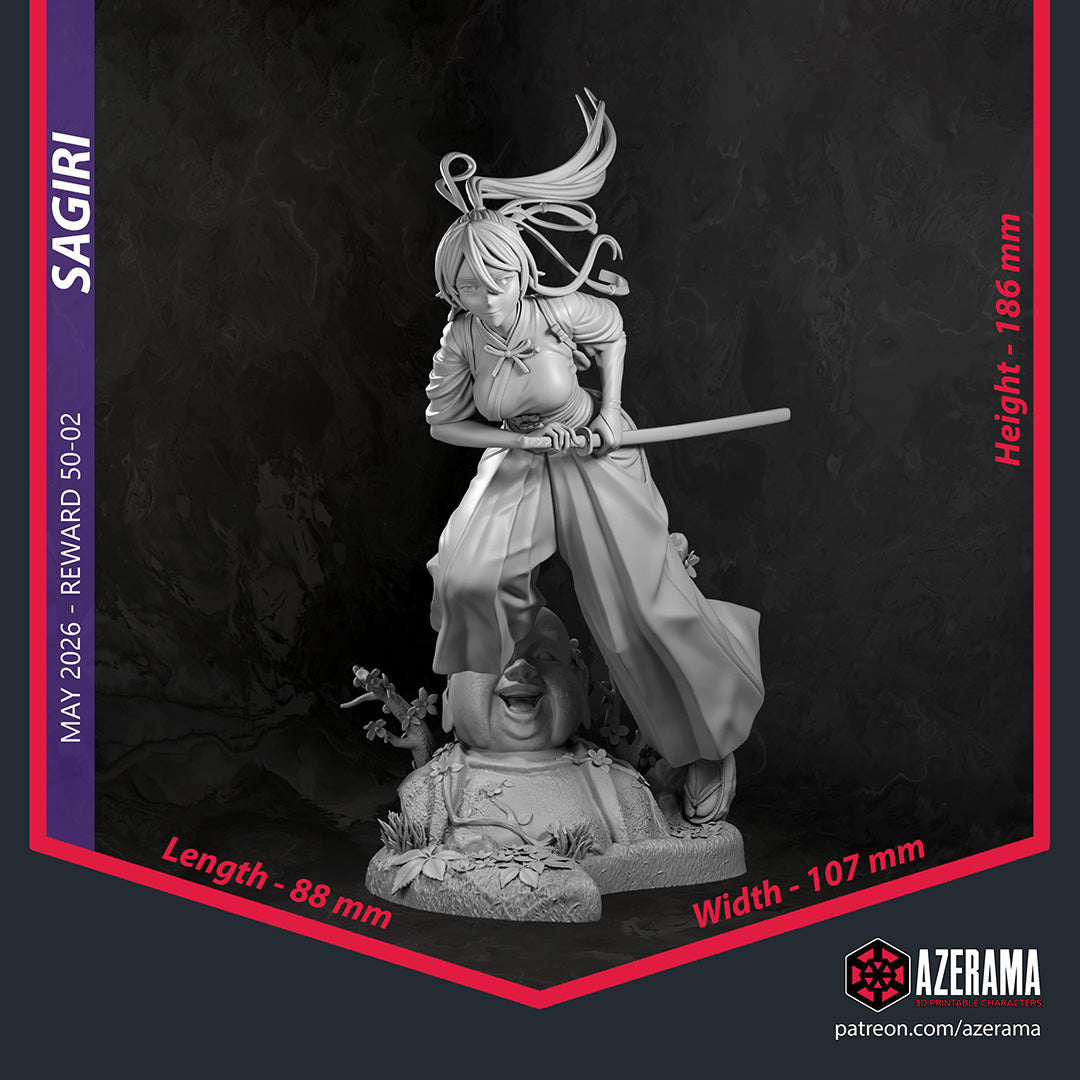 Sagiri (Hell's Paradise) resin figure by Azerama — studio render 6