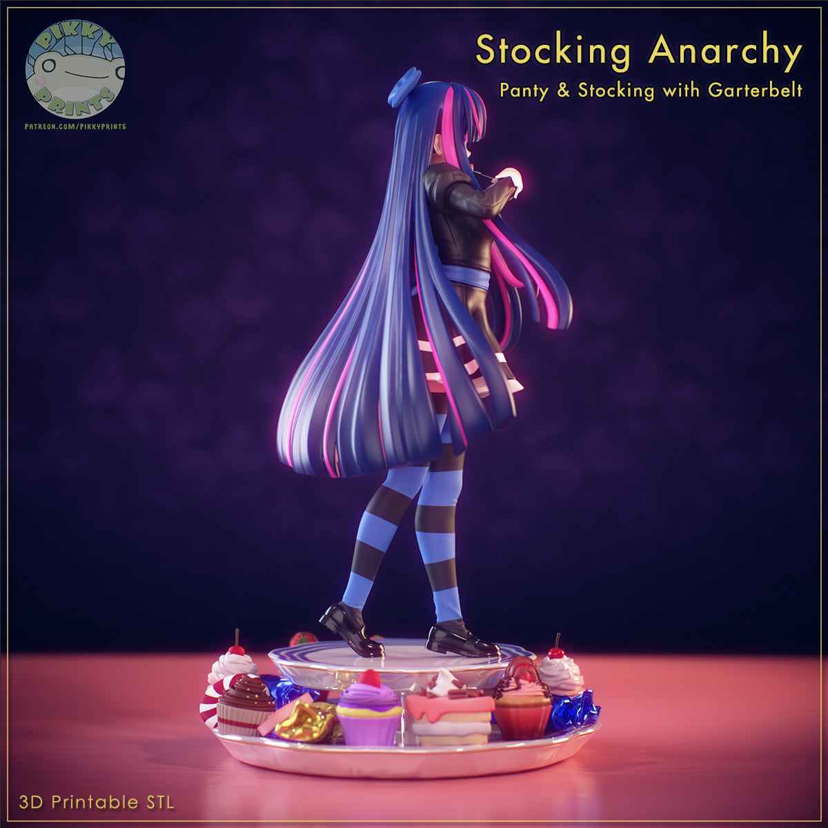 Stocking Anarchy (Panty and Stocking) resin figure by PikkyPrints — studio render 5