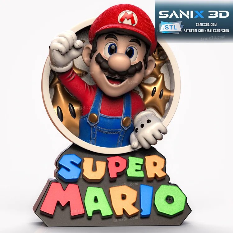 Mario (Super Mario) resin figure by SANIX — studio render 1