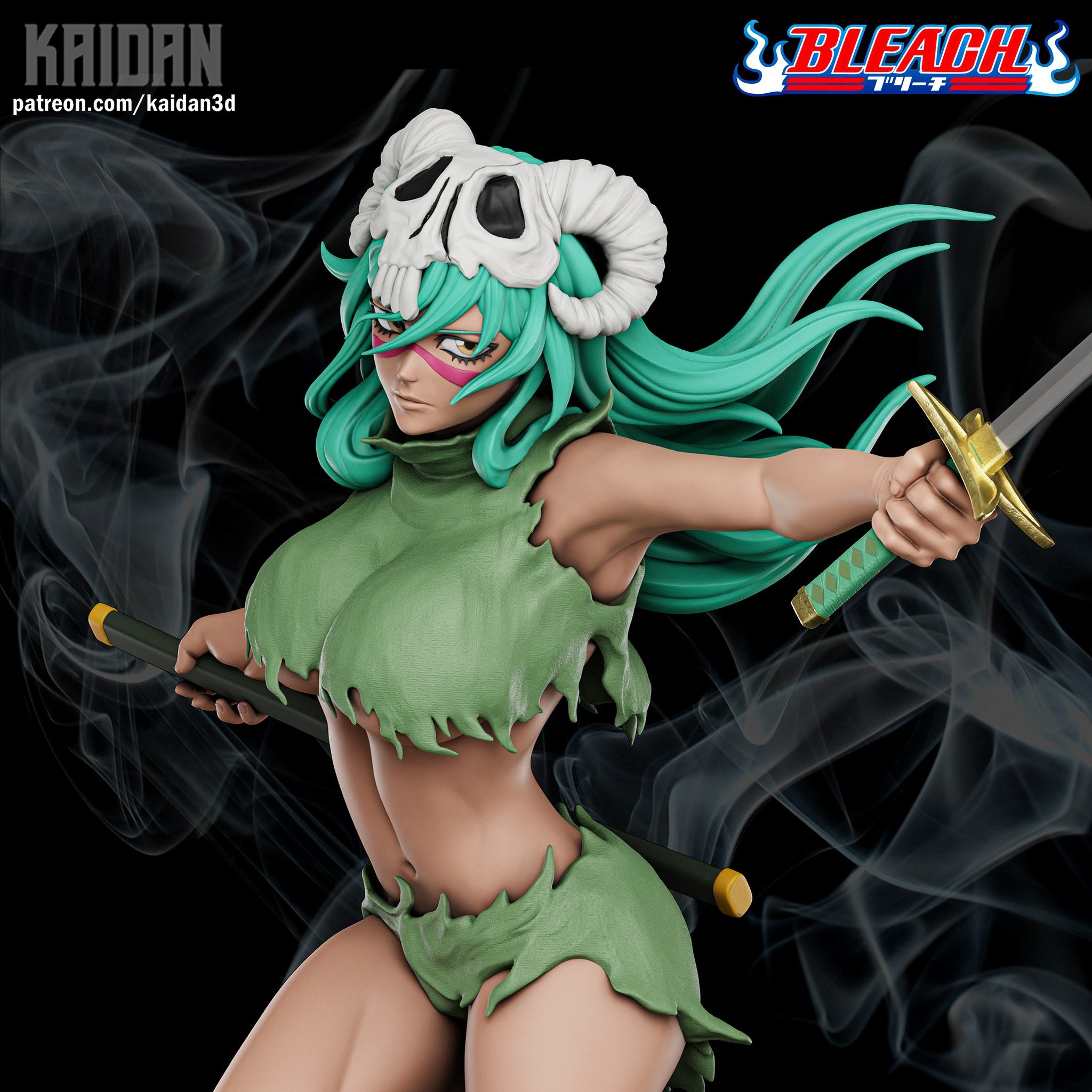 Nell and Kid Nell (Bleach) resin figure by Kaidan 3D — studio render 2