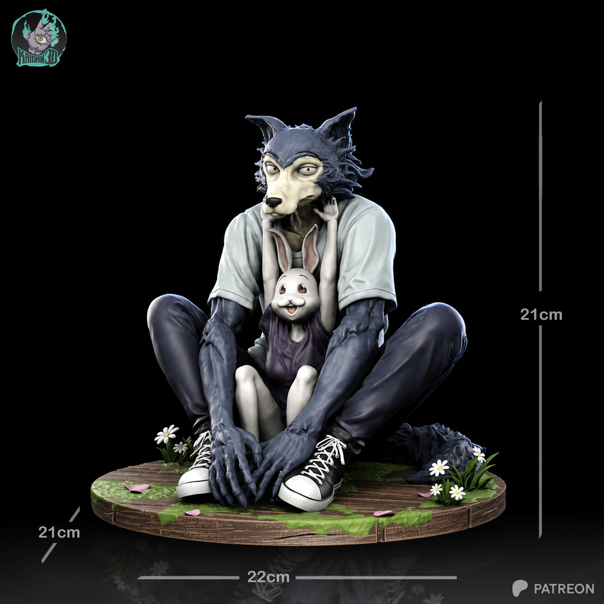 Legoshi and Haru (Beastars) resin figure by Kaidan 3D — studio render 4