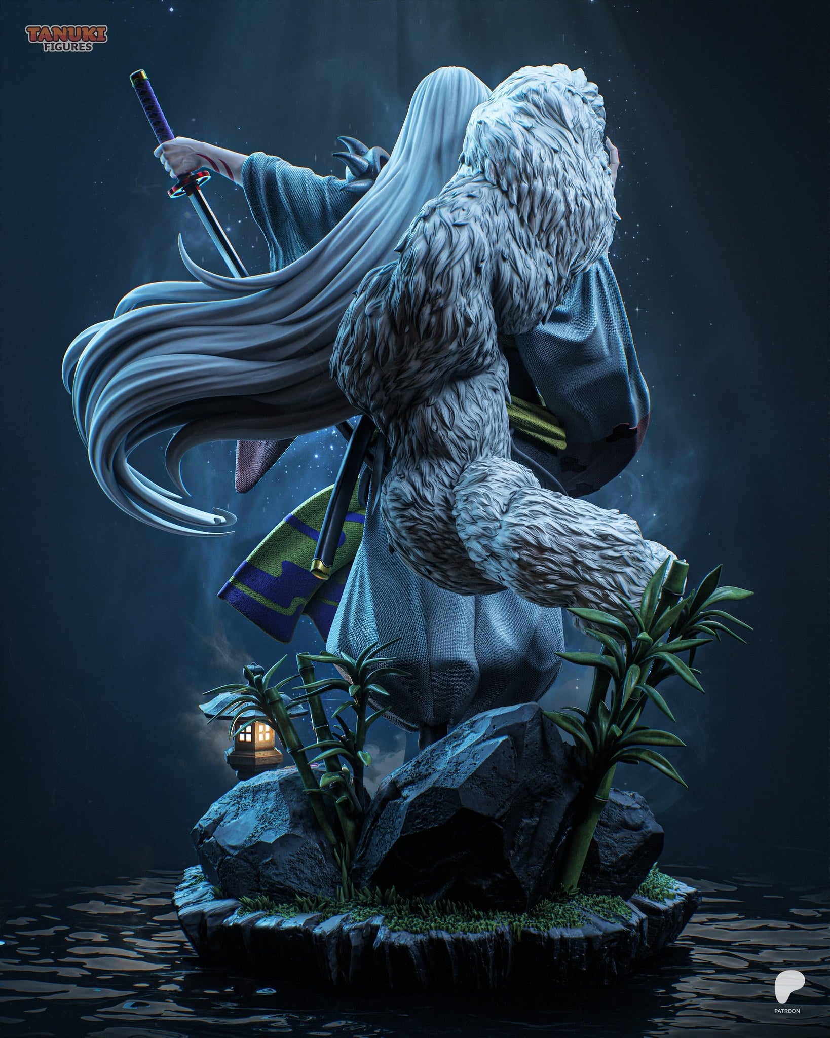 Sesshomaru (Inuyasha) resin figure by Tanuki Figures — studio render 2