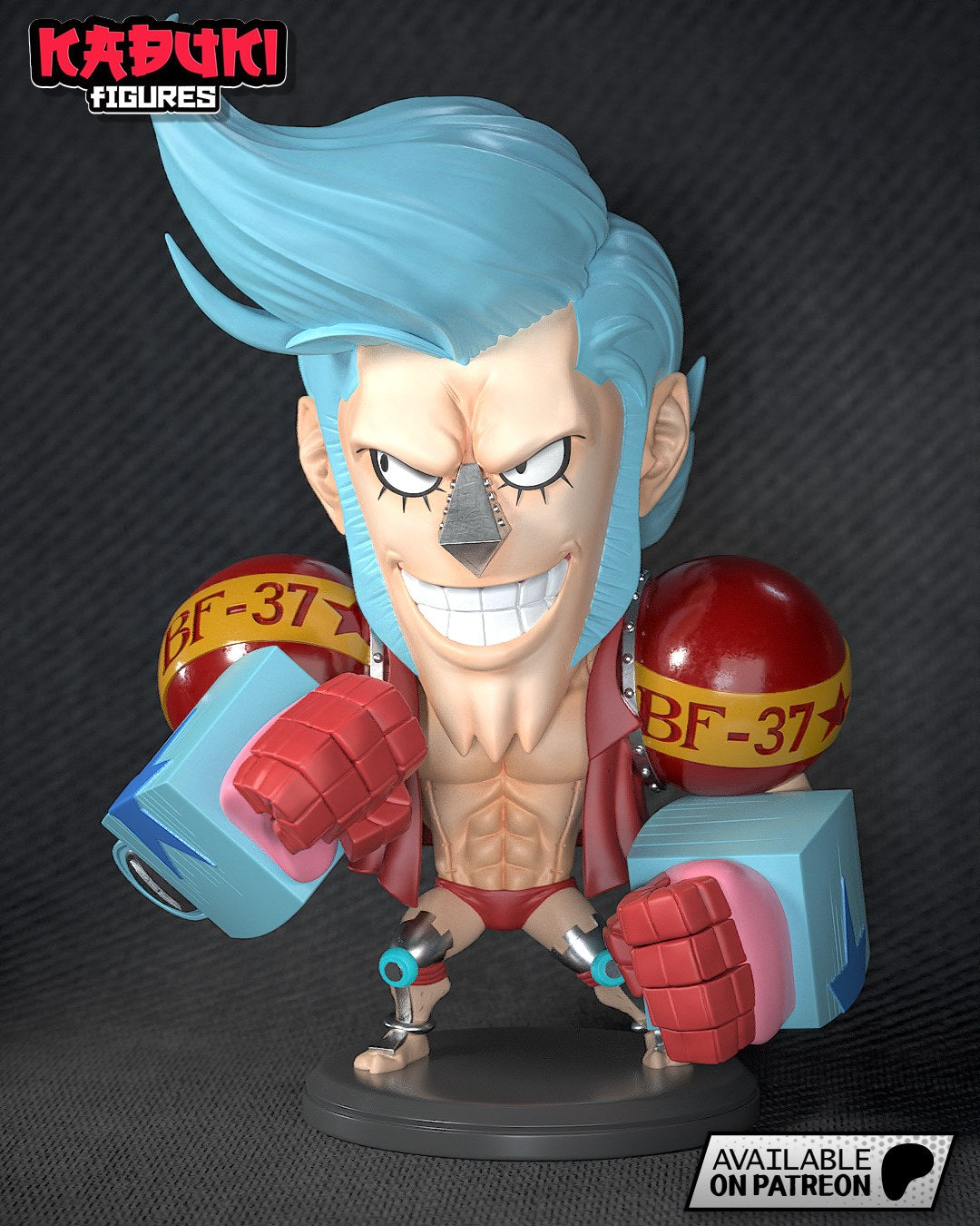 Franky (One Piece) resin figure by Tanuki Figures — studio render 4