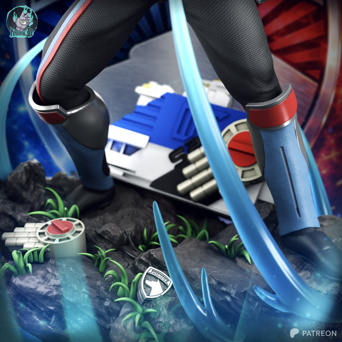 Shadow Ranger (Power Rangers) resin figure by Kaidan 3D — studio render 3