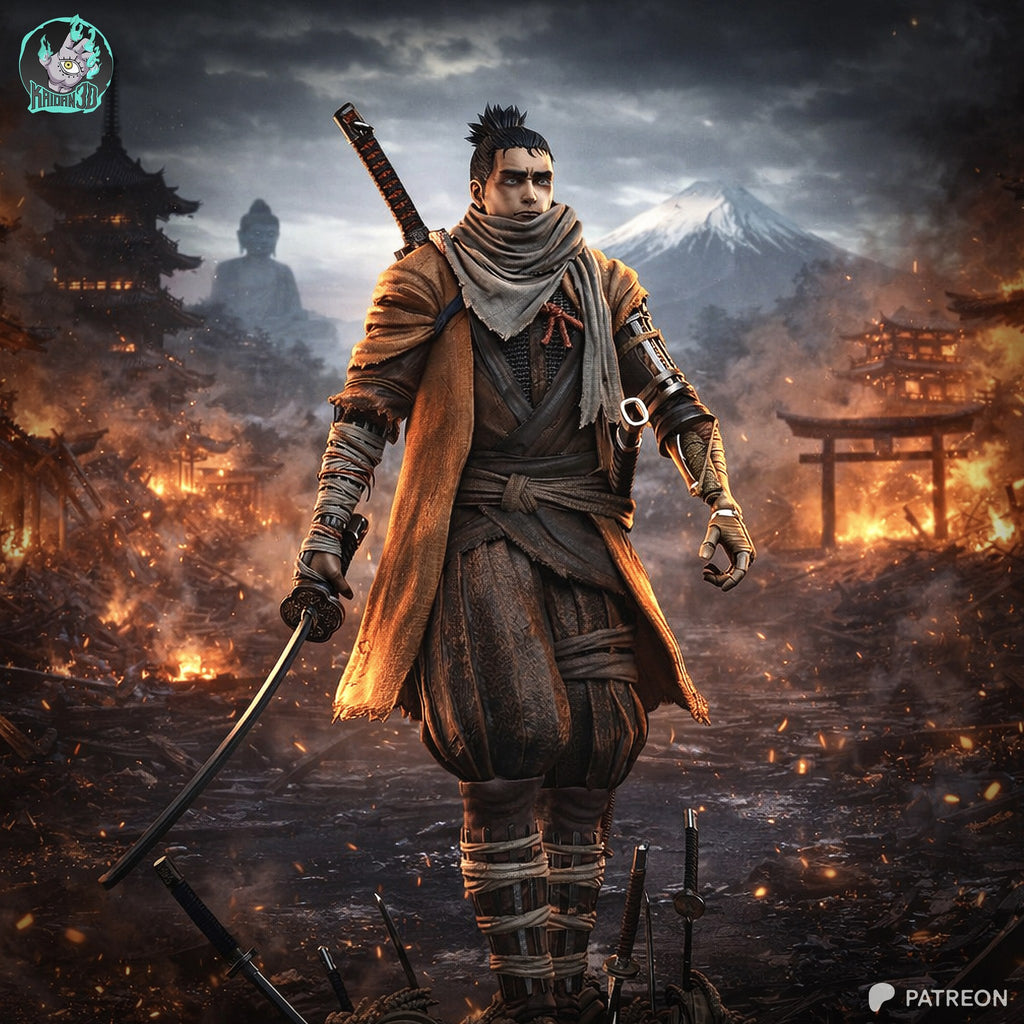 Sekiro (Sekiro) resin figure by Kaidan 3D — studio render 3