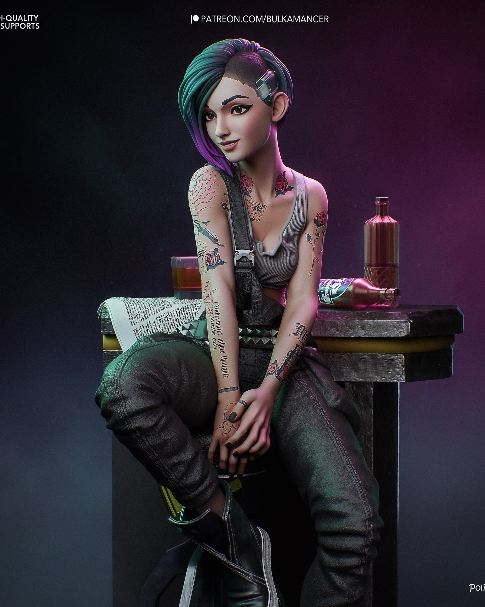 Judy Alvarez (Cyberpunk 2077) resin figure by Bulkamancer — studio render 2
