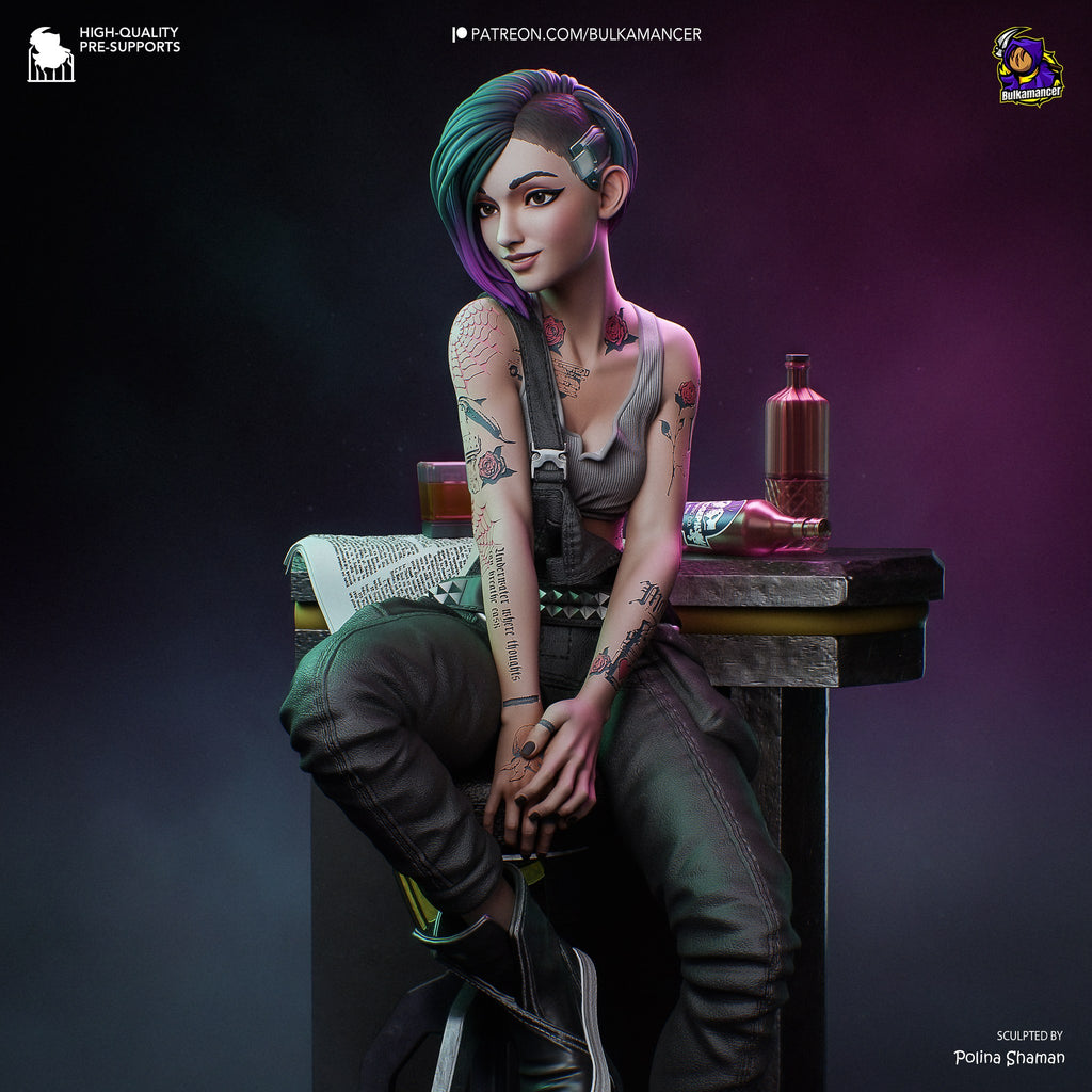 Judy Alvarez (Cyberpunk 2077) resin figure by Bulkamancer — studio render 2