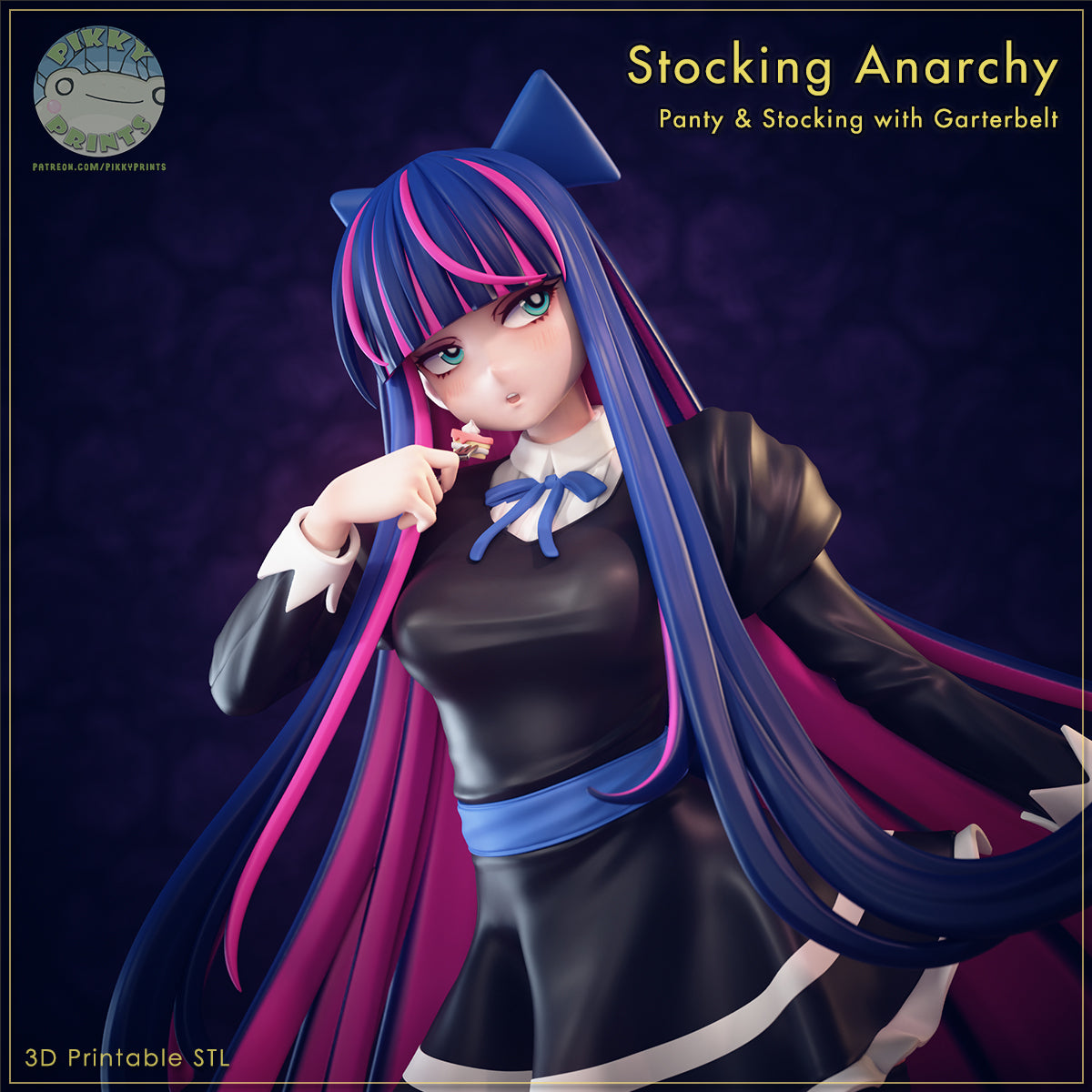 Stocking Anarchy (Panty and Stocking) resin figure by PikkyPrints — studio render 1