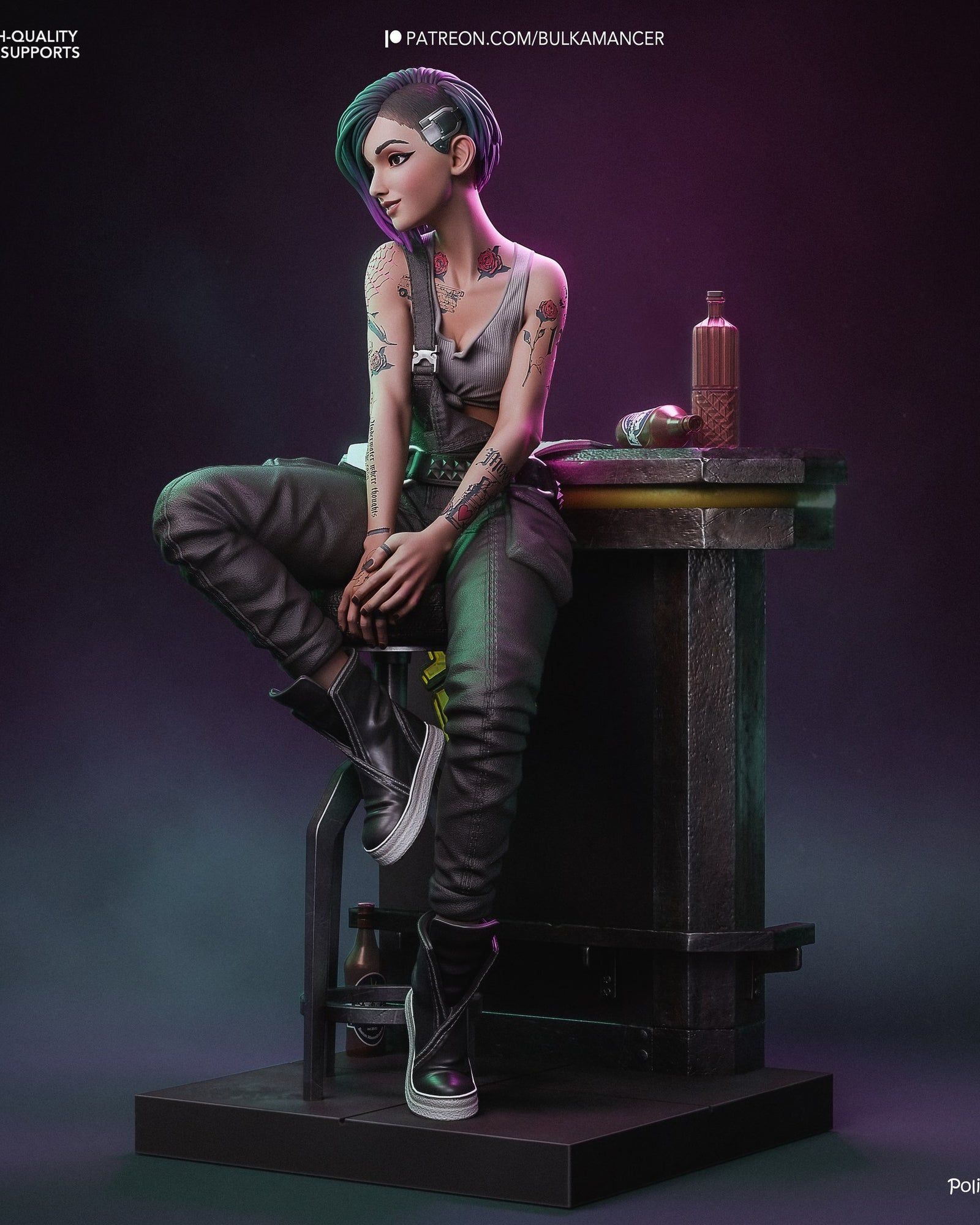 Judy Alvarez (Cyberpunk 2077) resin figure by Bulkamancer — studio render 3