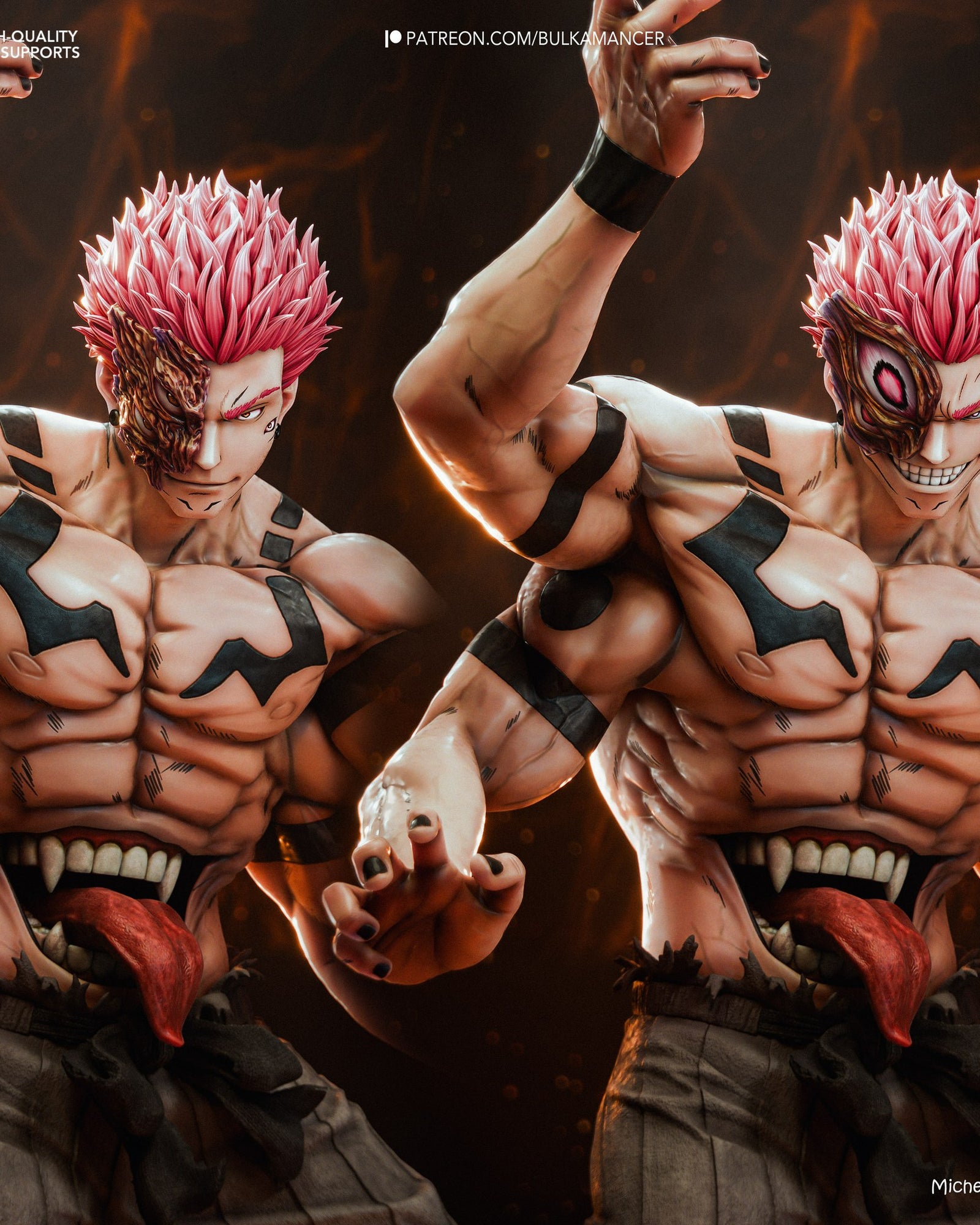 Ryomen Sukuna (Jujutsu Kaisen) resin figure by Bulkamancer — studio render 2