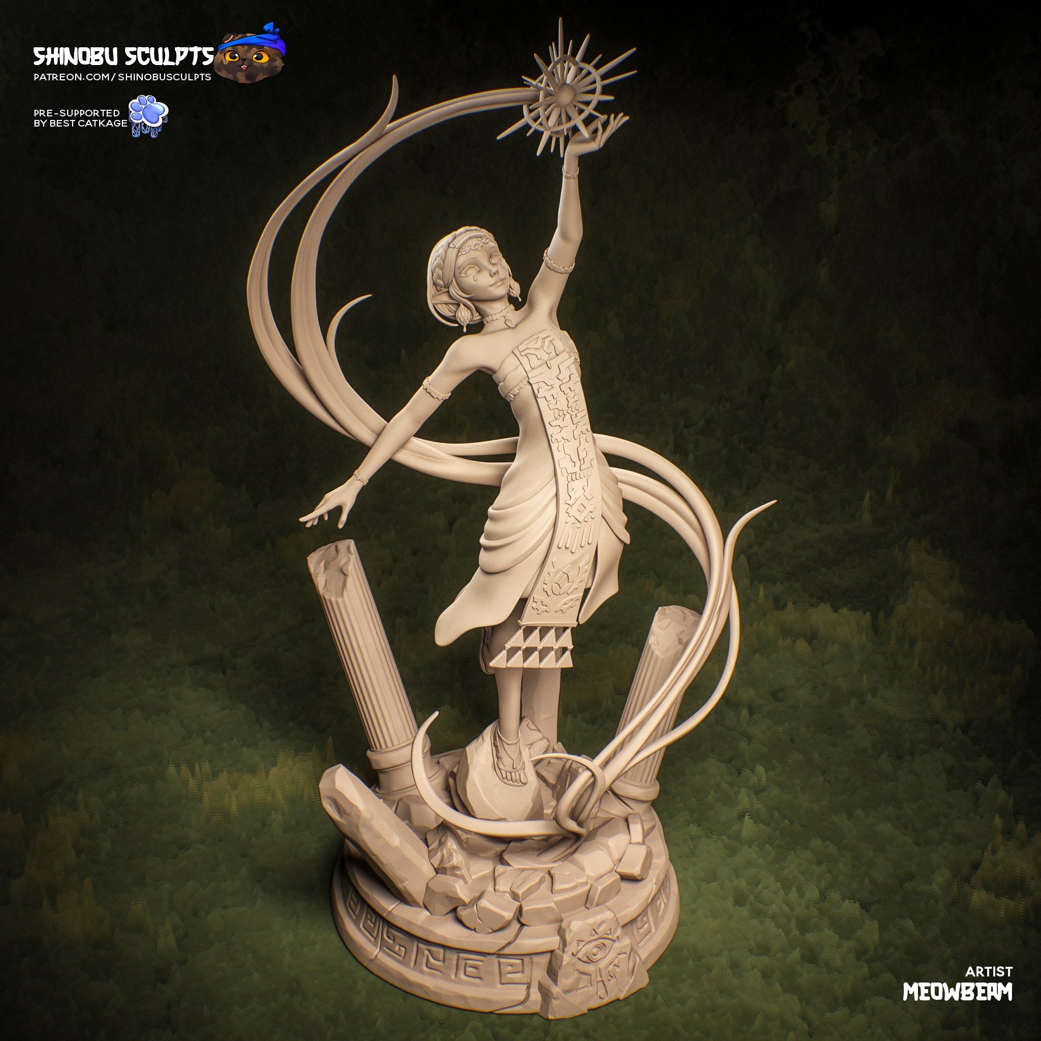 Zelda (The Legend of Zelda) resin figure by Shinobu Sculpts — studio render 5